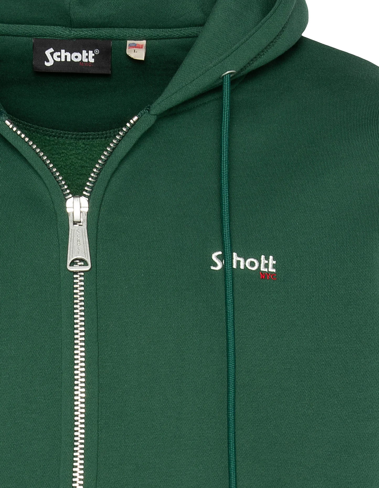 Grüne Reißverschluss -Sweatshirt mit dickem Fleece -Kapuzen mit Kapuze