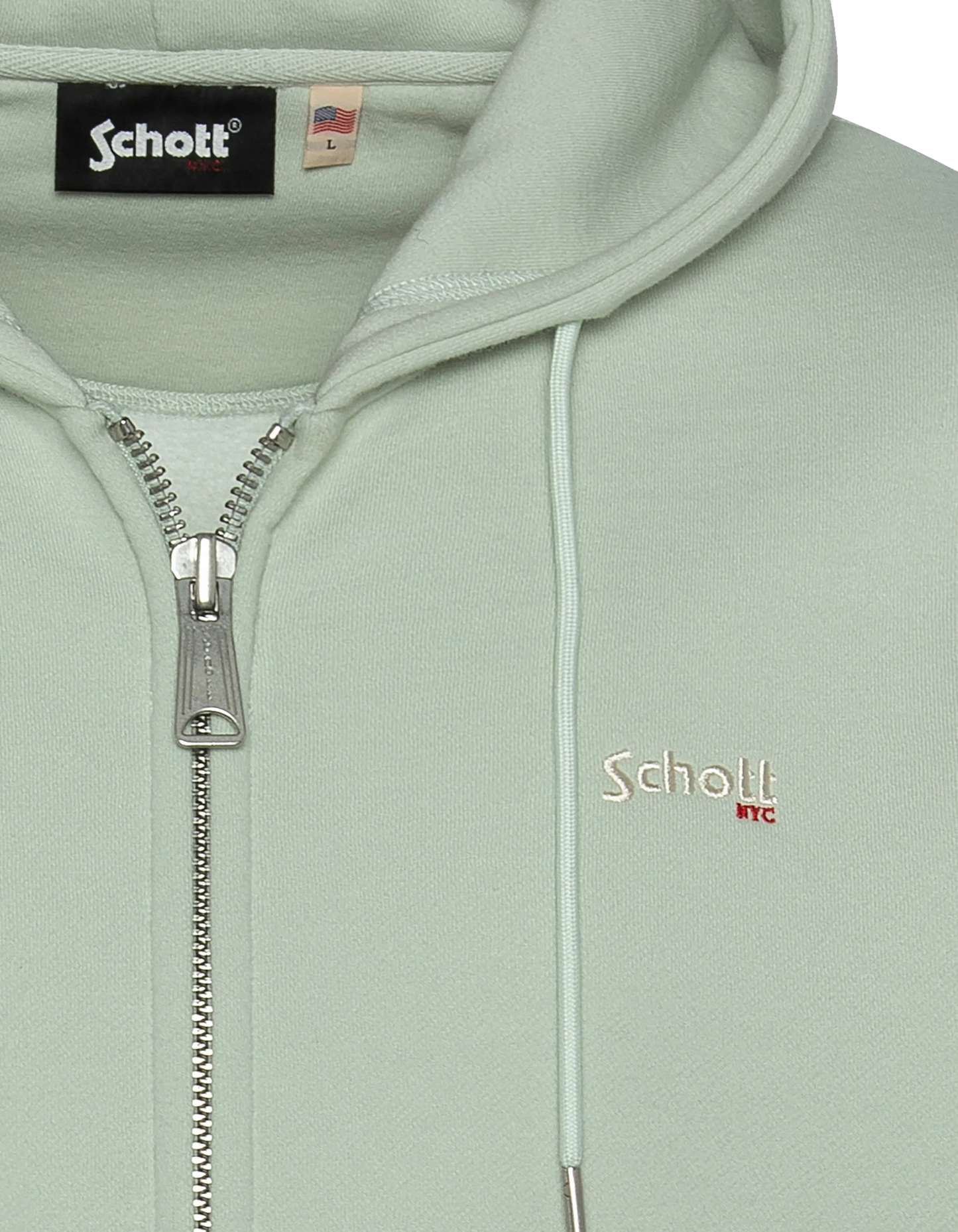 Pastell -Sweatshirt Salbei mit dickem Fleece, großer Größe