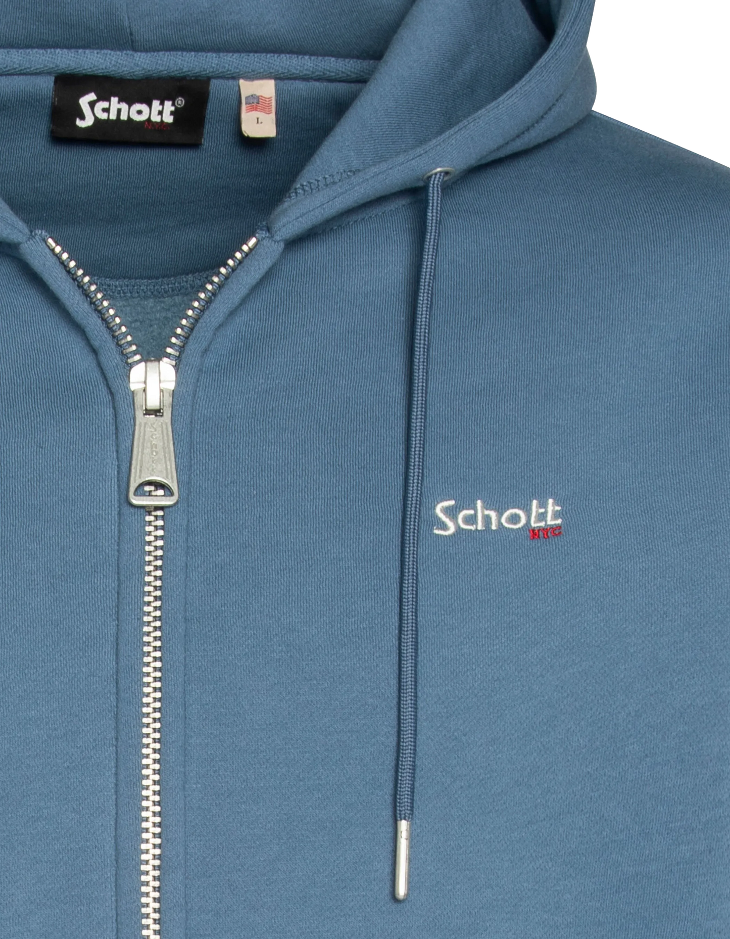 Spacciata con cappuccio con la felpa con zipped blu in pile spessa, grandi dimensioni