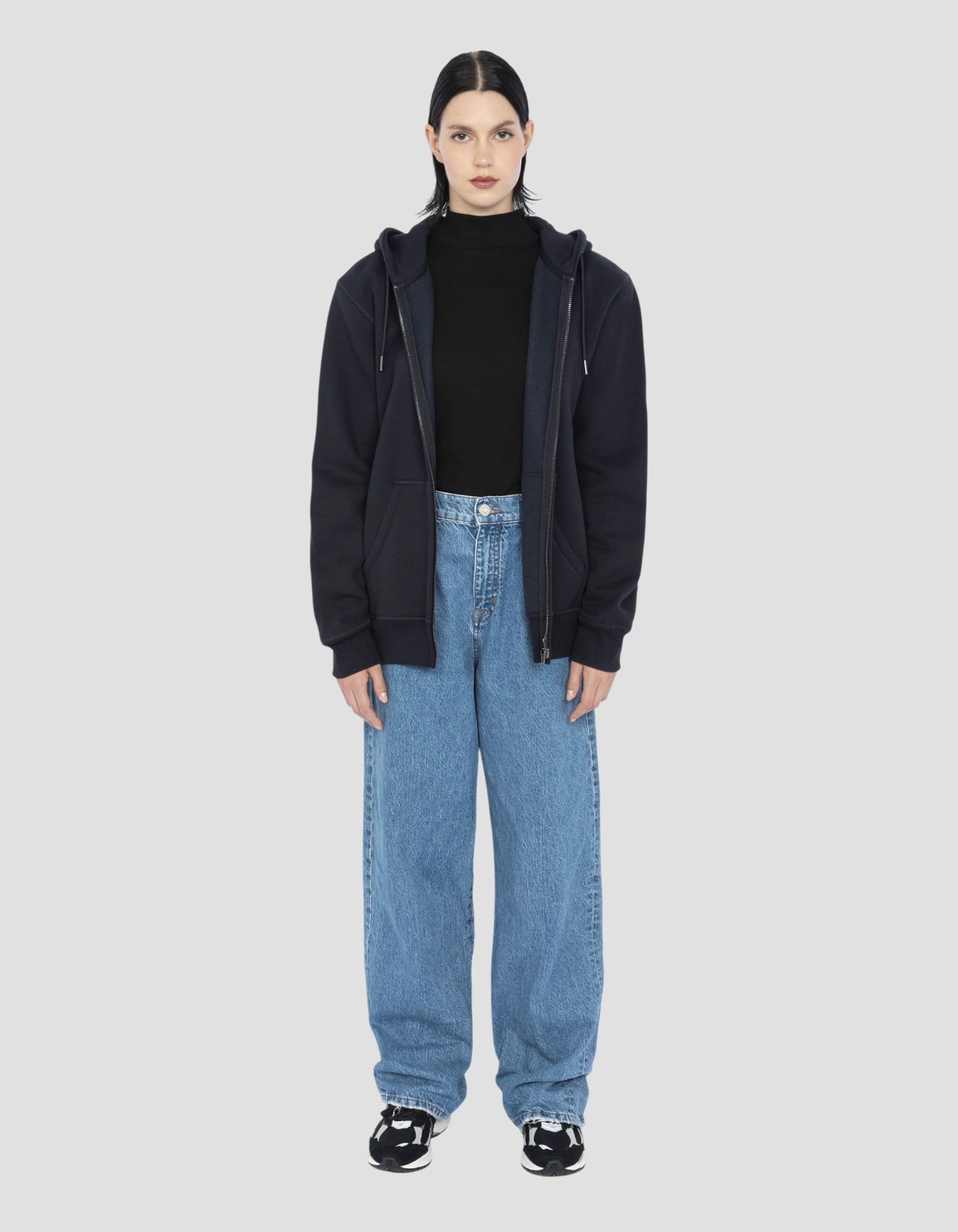 Navy Hoodie Blue Jumper Black Jeans Navy Blue Zipped Sweatshirt