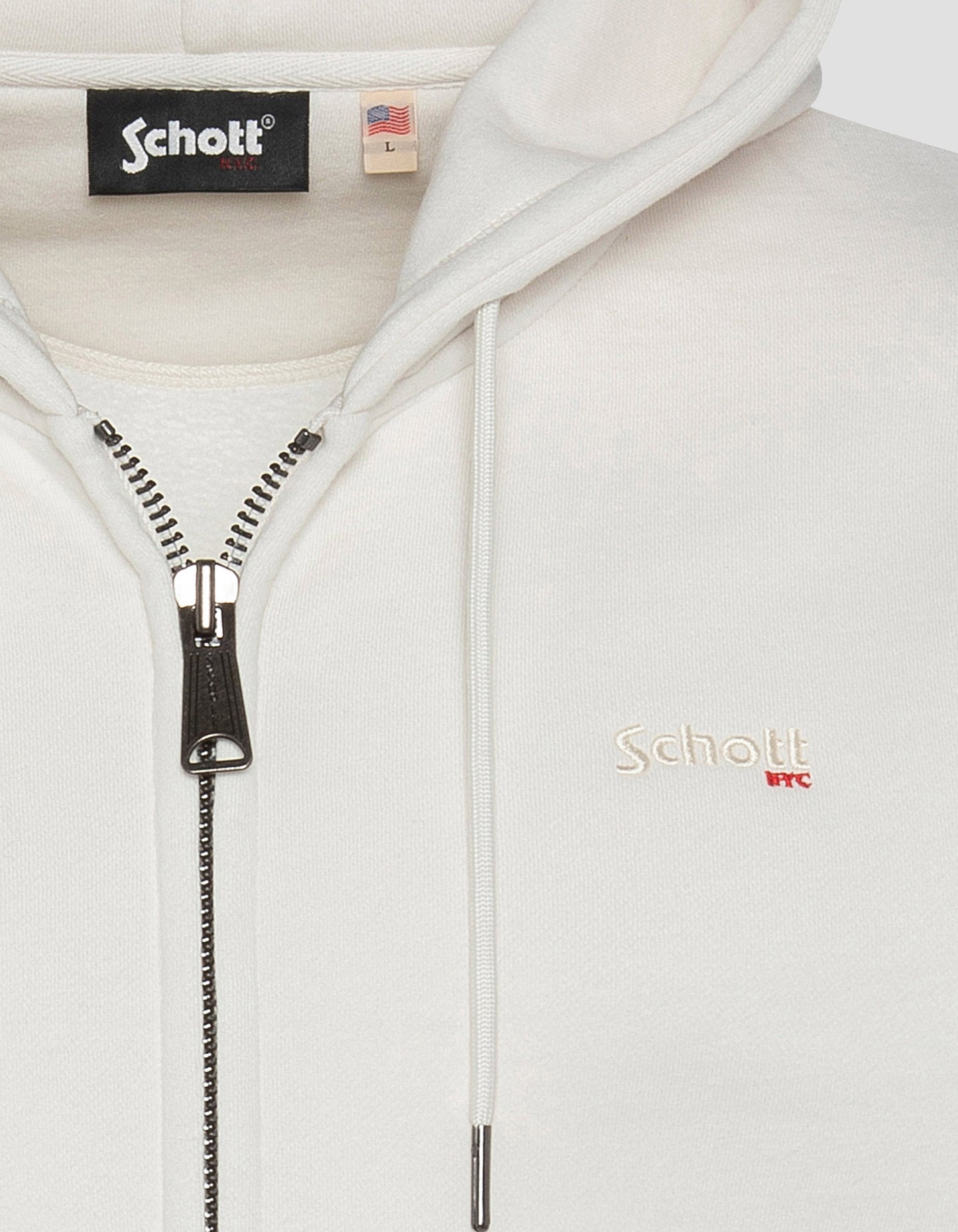 White zipped sweatshirt with thick fleece