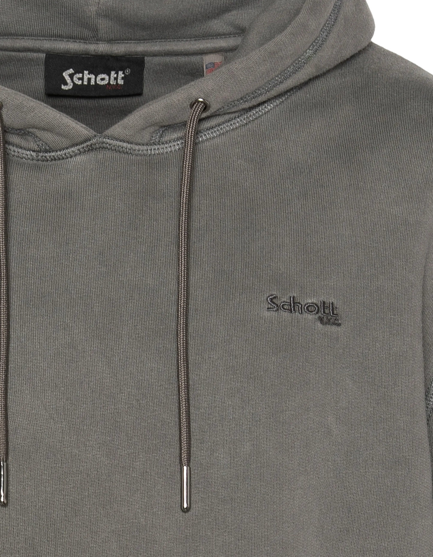 Felpa con cappuccio a carbone, effetto sbiadito