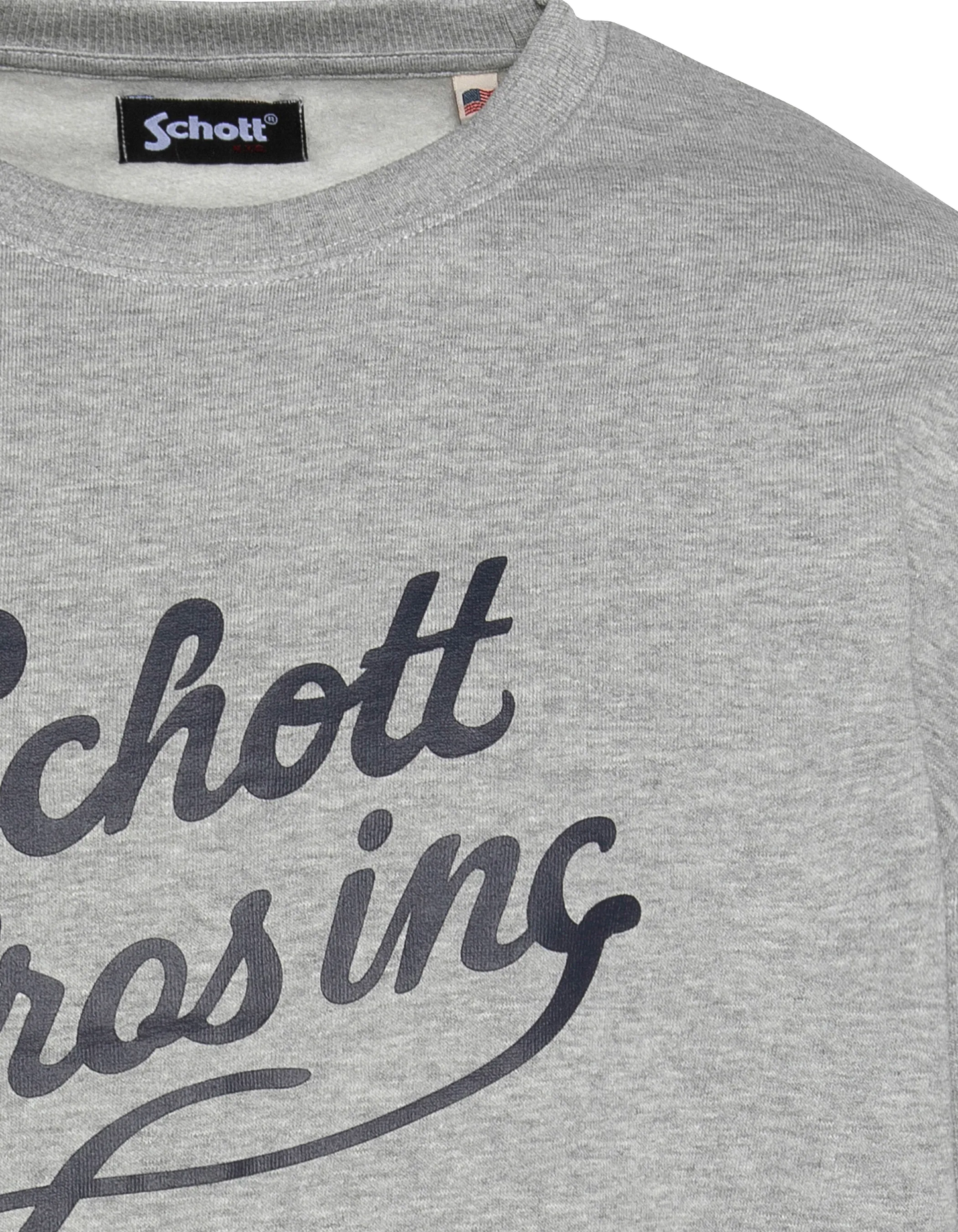 Collar rotondo stampato di felpa grigia