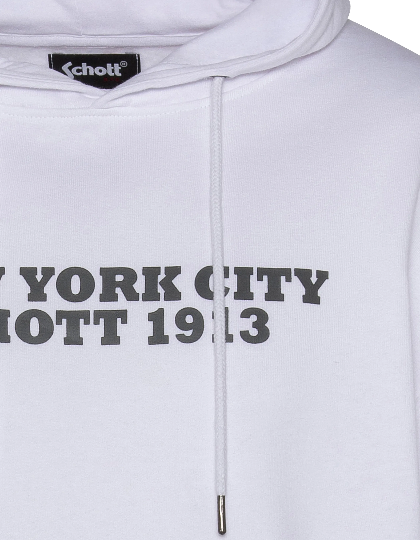 Spaccata bianca stampata con cappuccio