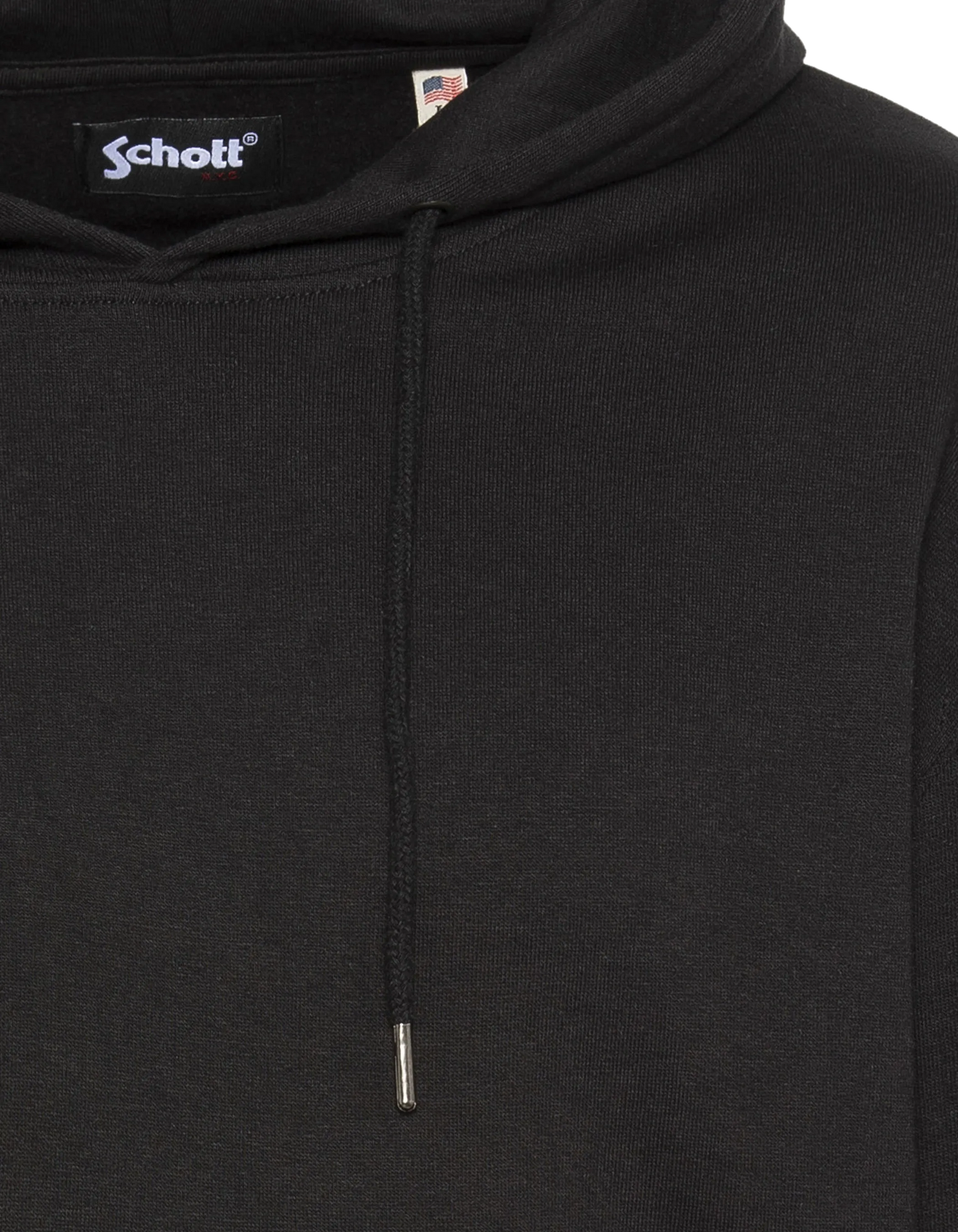 Felpa nera con cappuccio unita