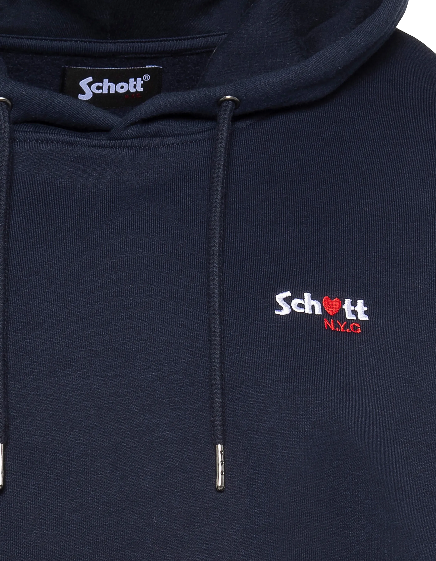 Sweatshirt bleu marine à capuche avec broderie cœur