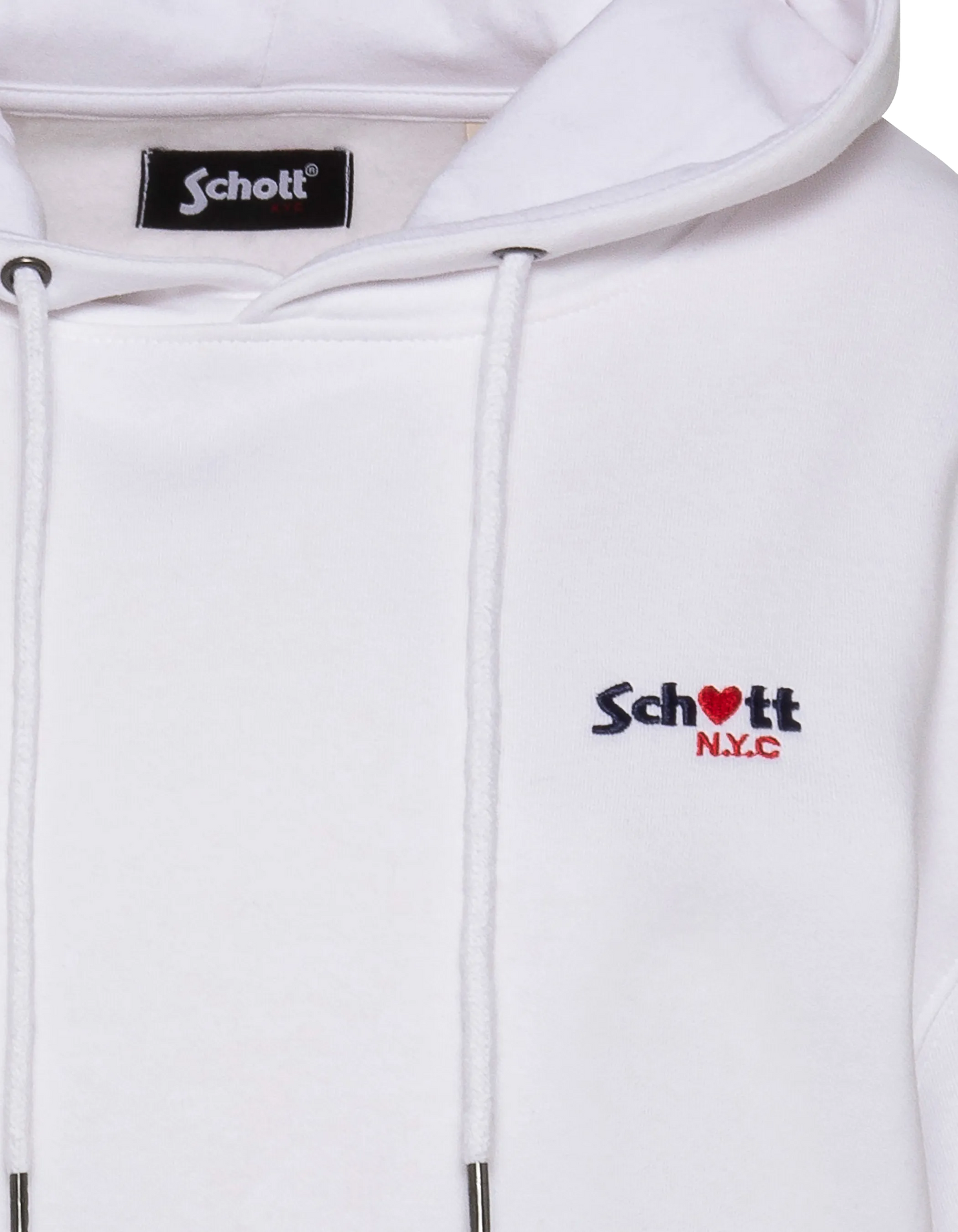 Sweatshirt blanc à capuche avec broderie cœur