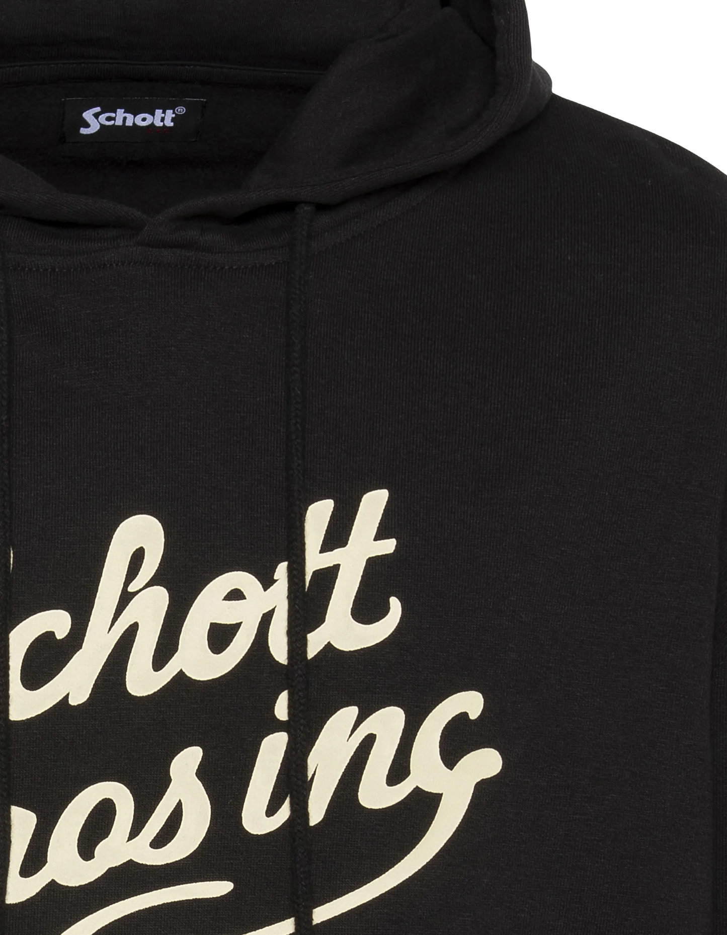 Cappuccio nero stampato