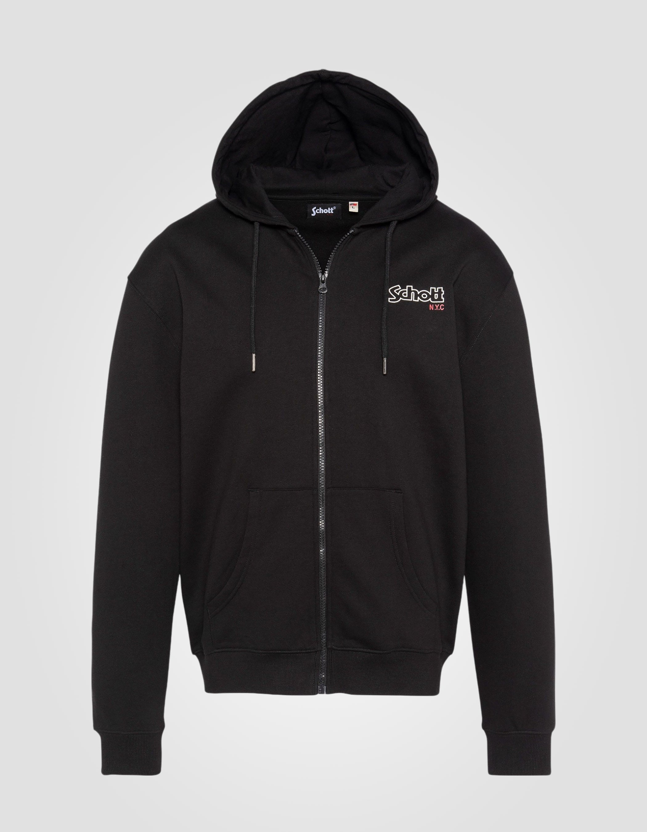 Black zipped hooded sweatshirt Swhsam Schott NYC®