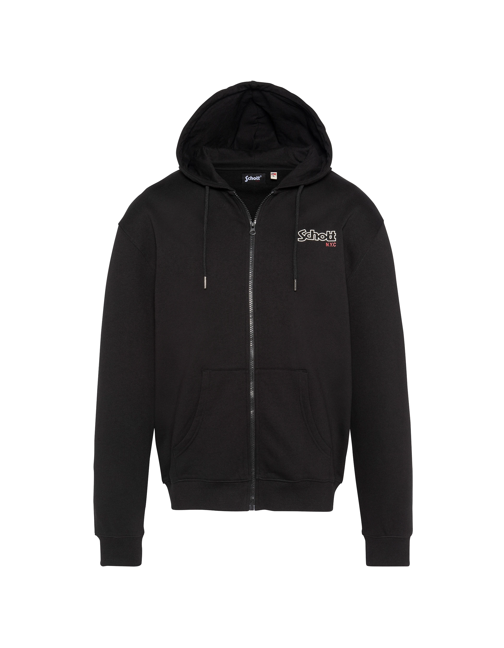 Black zipped hooded sweatshirt - Swhsam | Schott NYC®