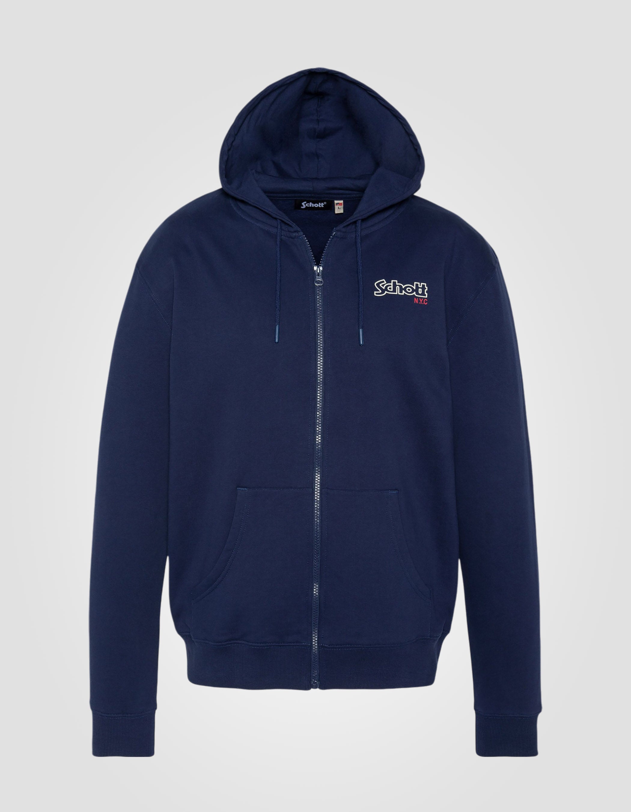 Sudadera azul marino con capucha con cremallera swhsam Schott NYC®