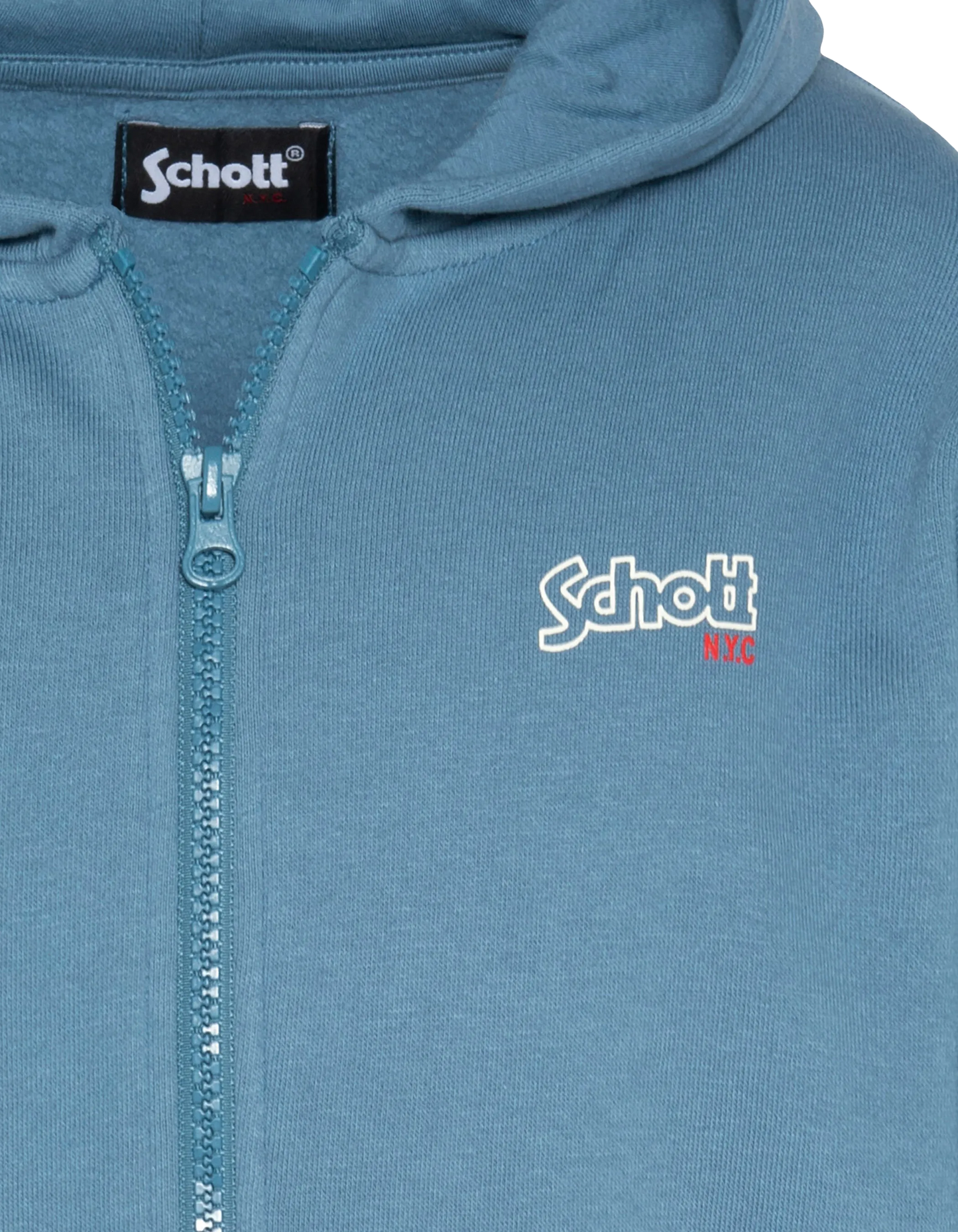 Blaue Sweatshirt -Jeans mit Kinderhaube