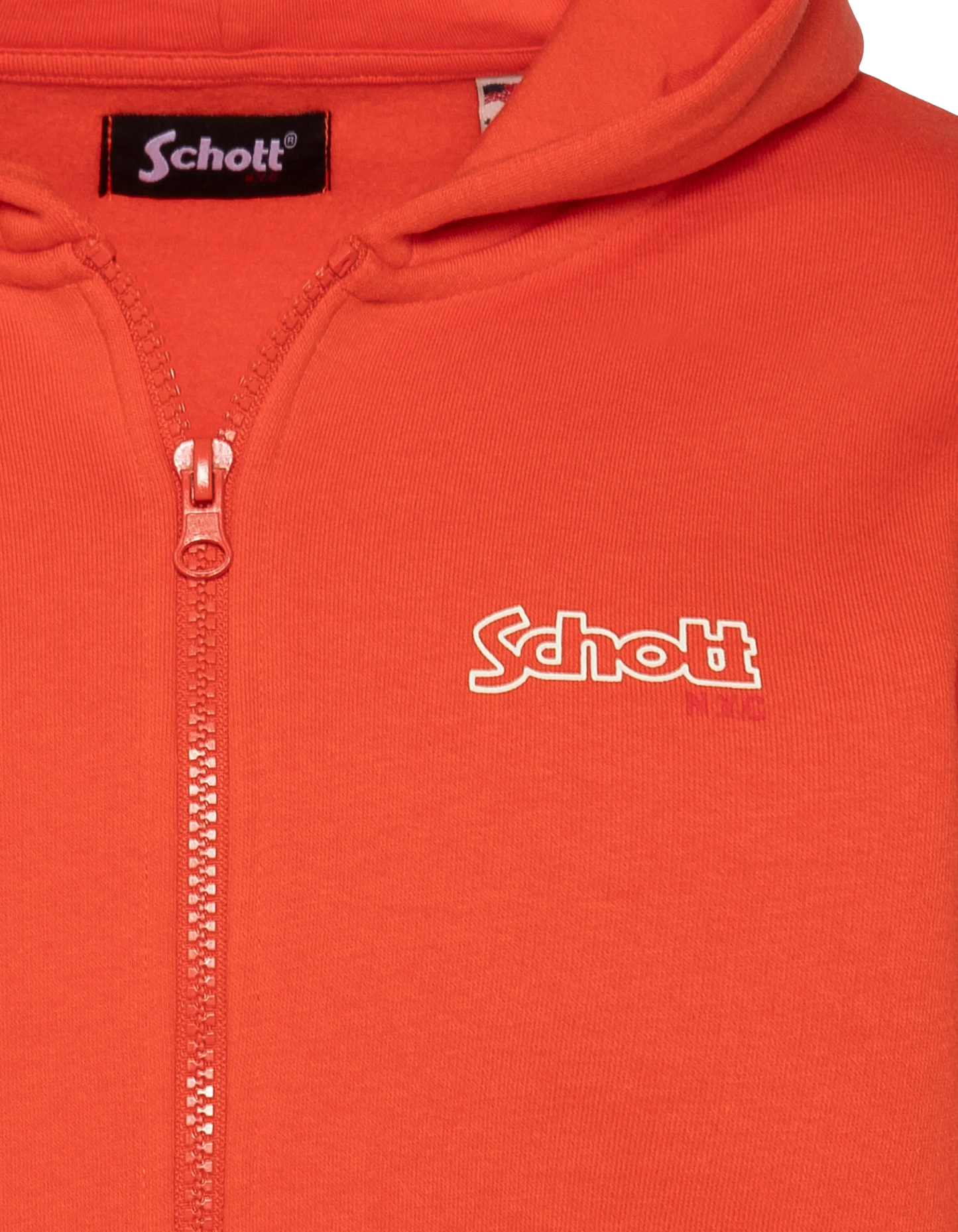 Orangefarbenes Kinder-Sweatshirt mit Kapuze und Reißverschluss