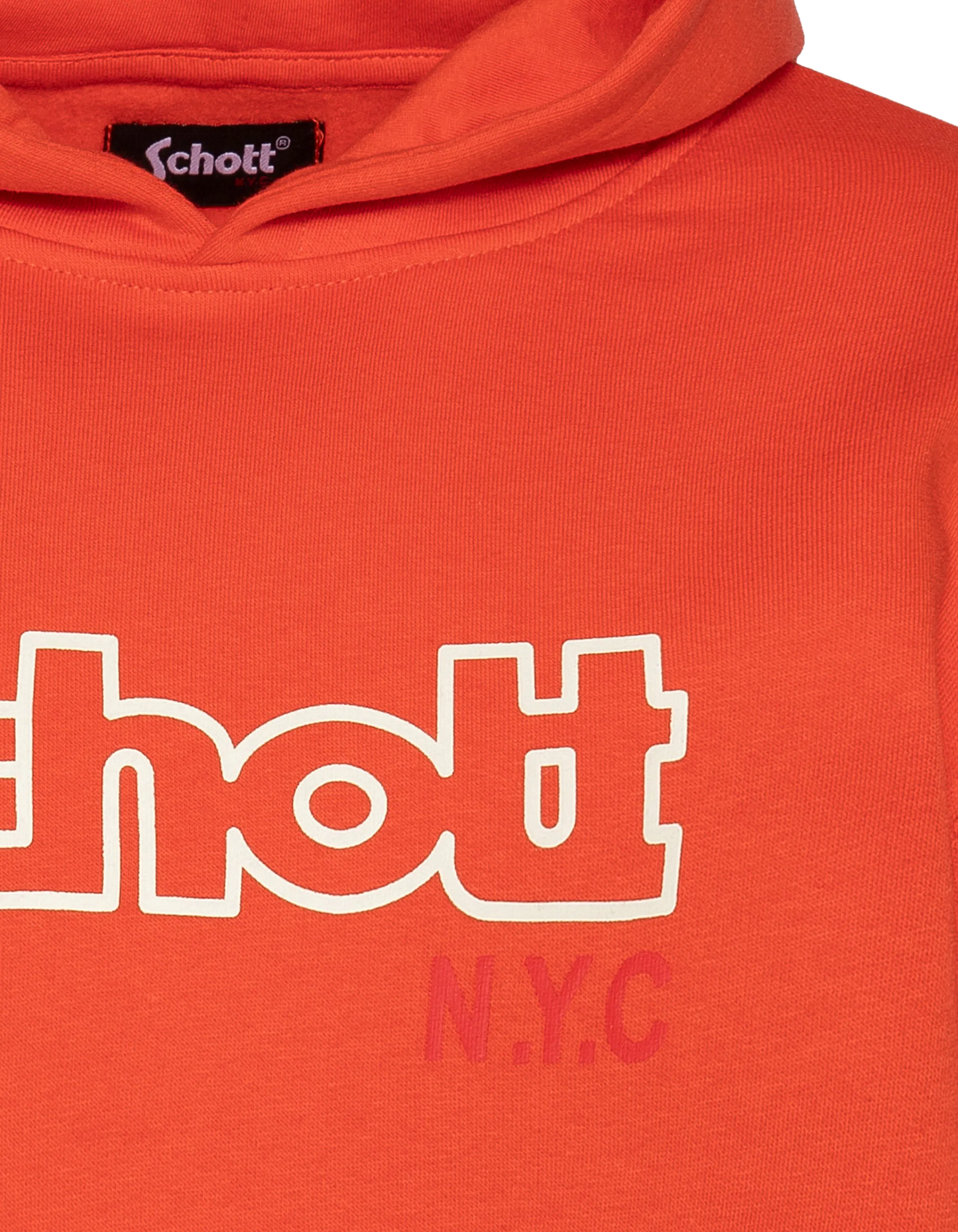 Orange bedrucktes Kapuzensweatshirt für Kinder