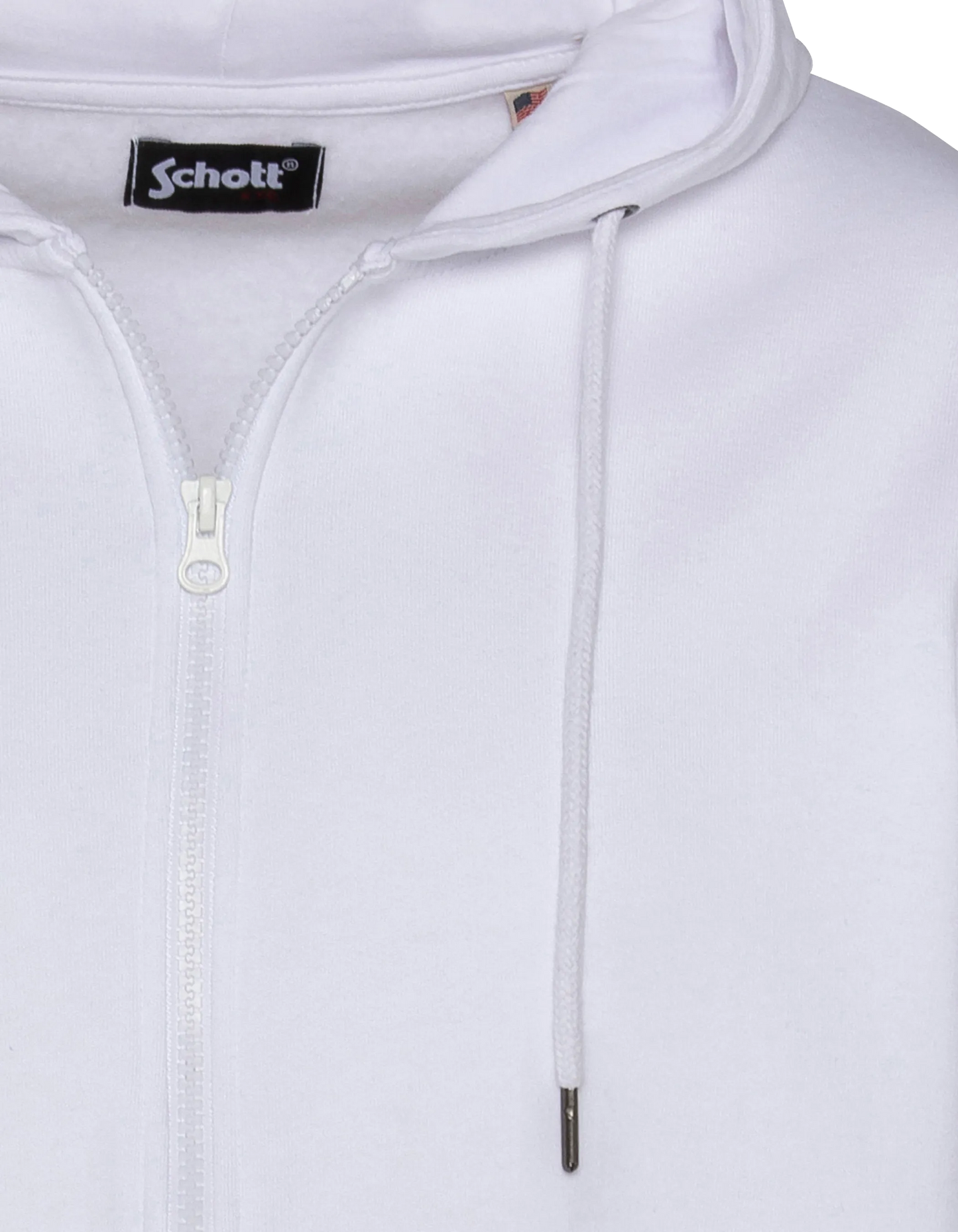 Sweatshirt à capuche blanc uni zippé