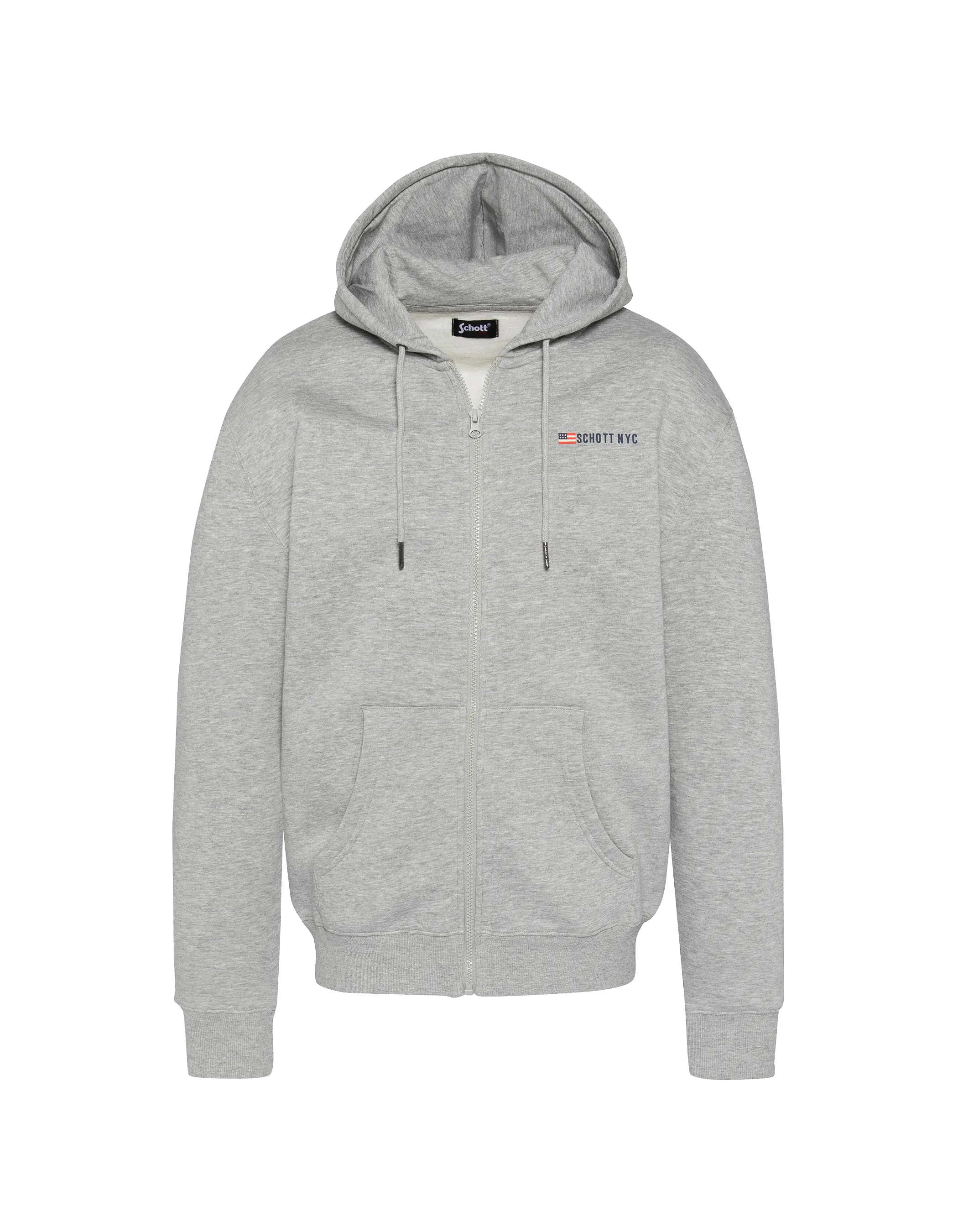 Heather grey zip hoodie SWHZFLAG Schott NYC®