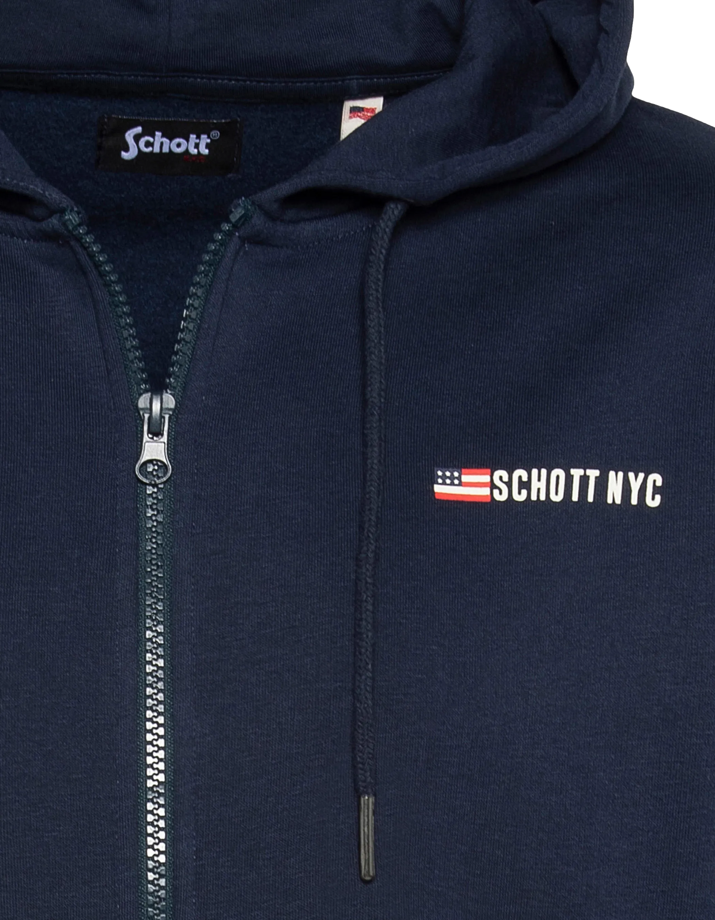 Sweatshirt zippé à capuche bleu marine