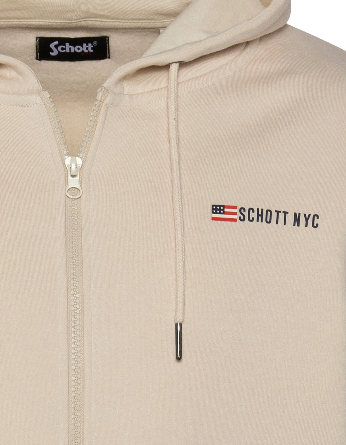 Felpa con cappuccio di sabbia con cerniera