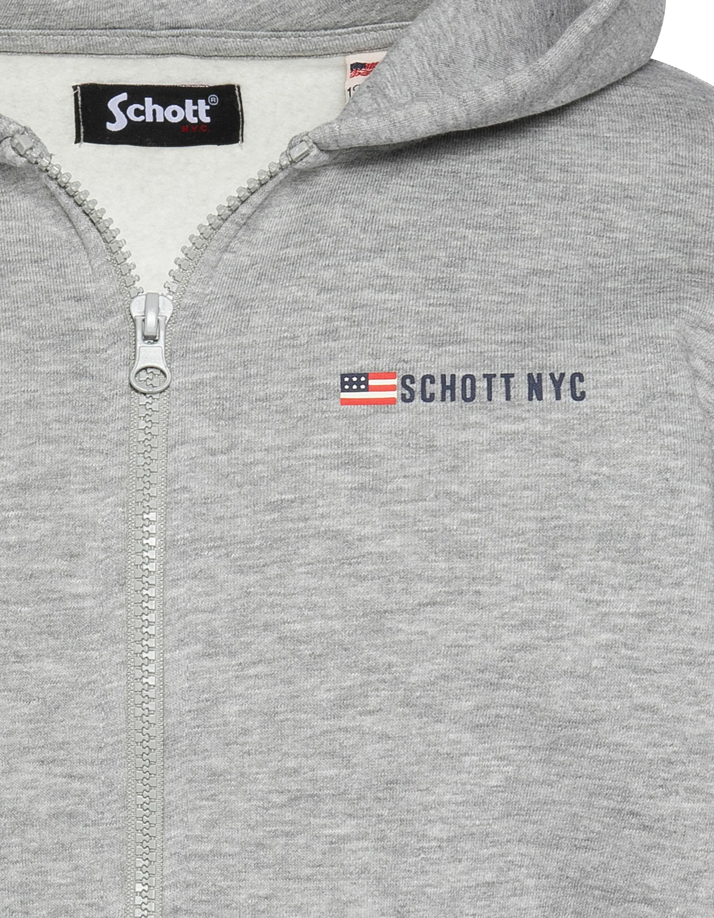 Sweatshirt à capuche zippé gris chiné enfant