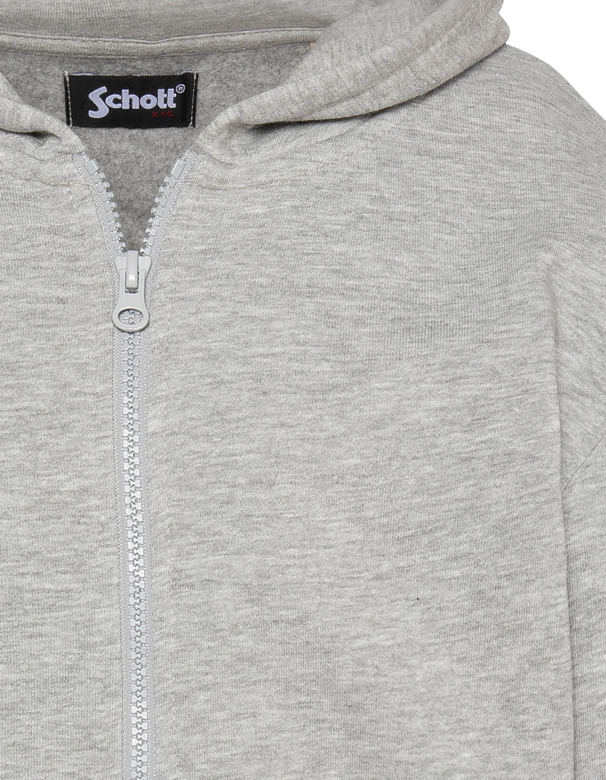 Sweatshirt zippé à capuche gris chiné imprimé au dos enfant