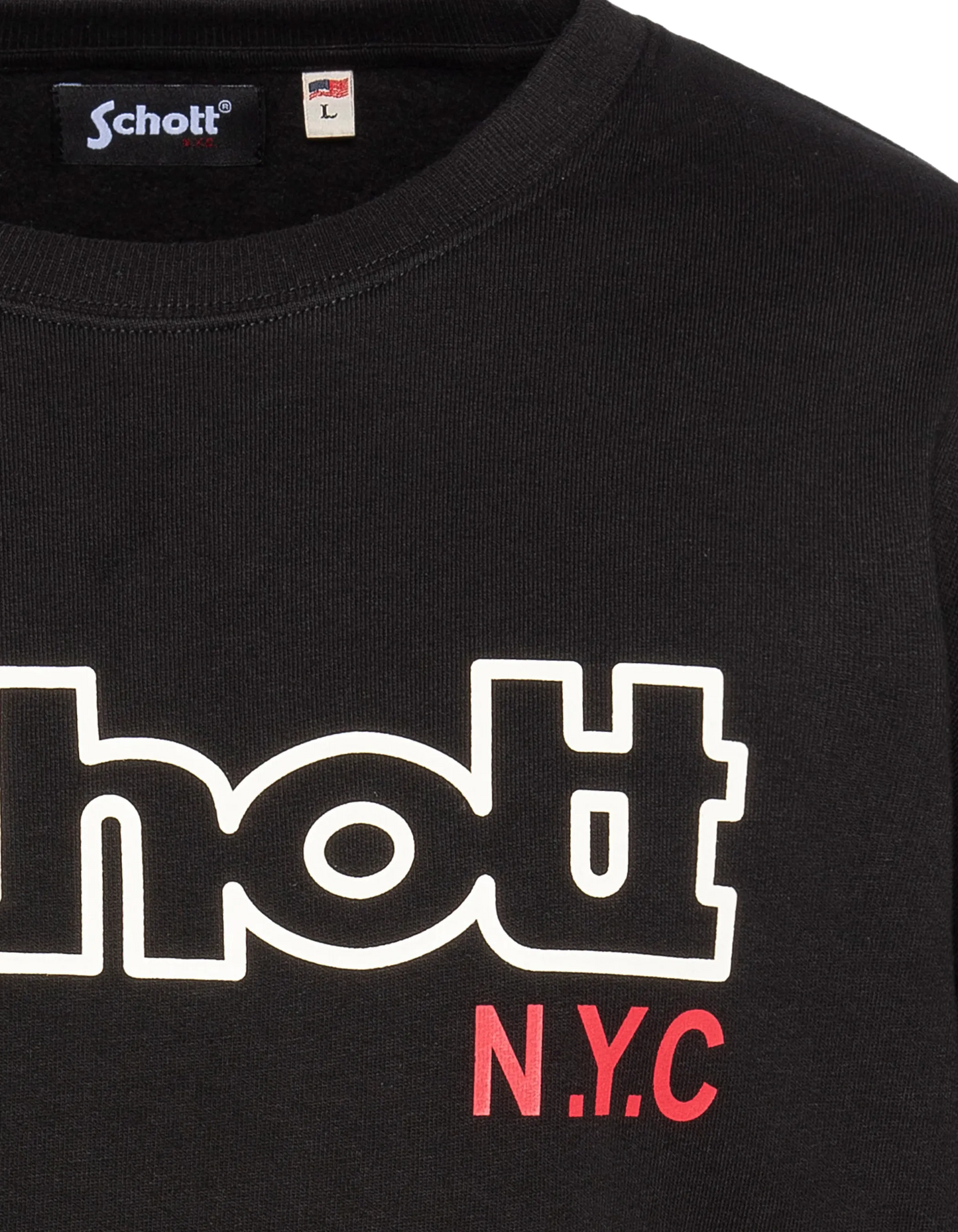 Sudadera negra cuello redondo