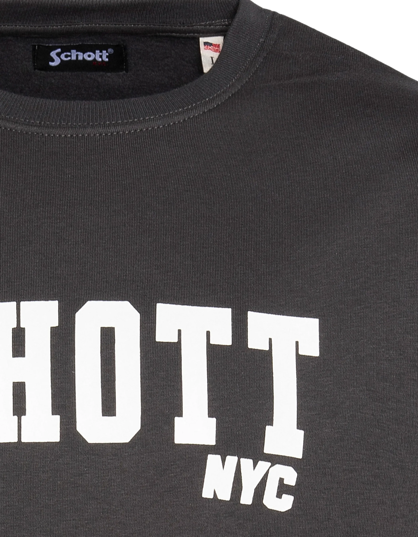 Felpa antracite a collo tondo