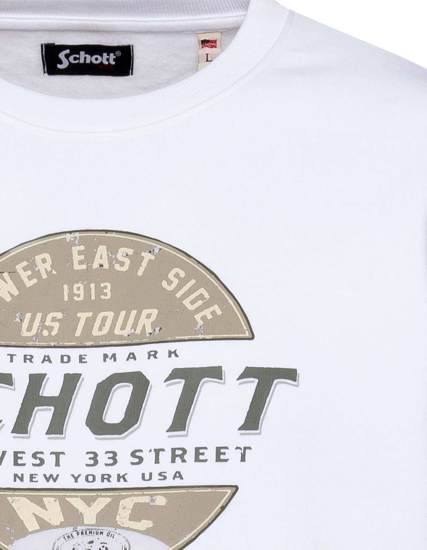 Bianco con felpa a collo tondo