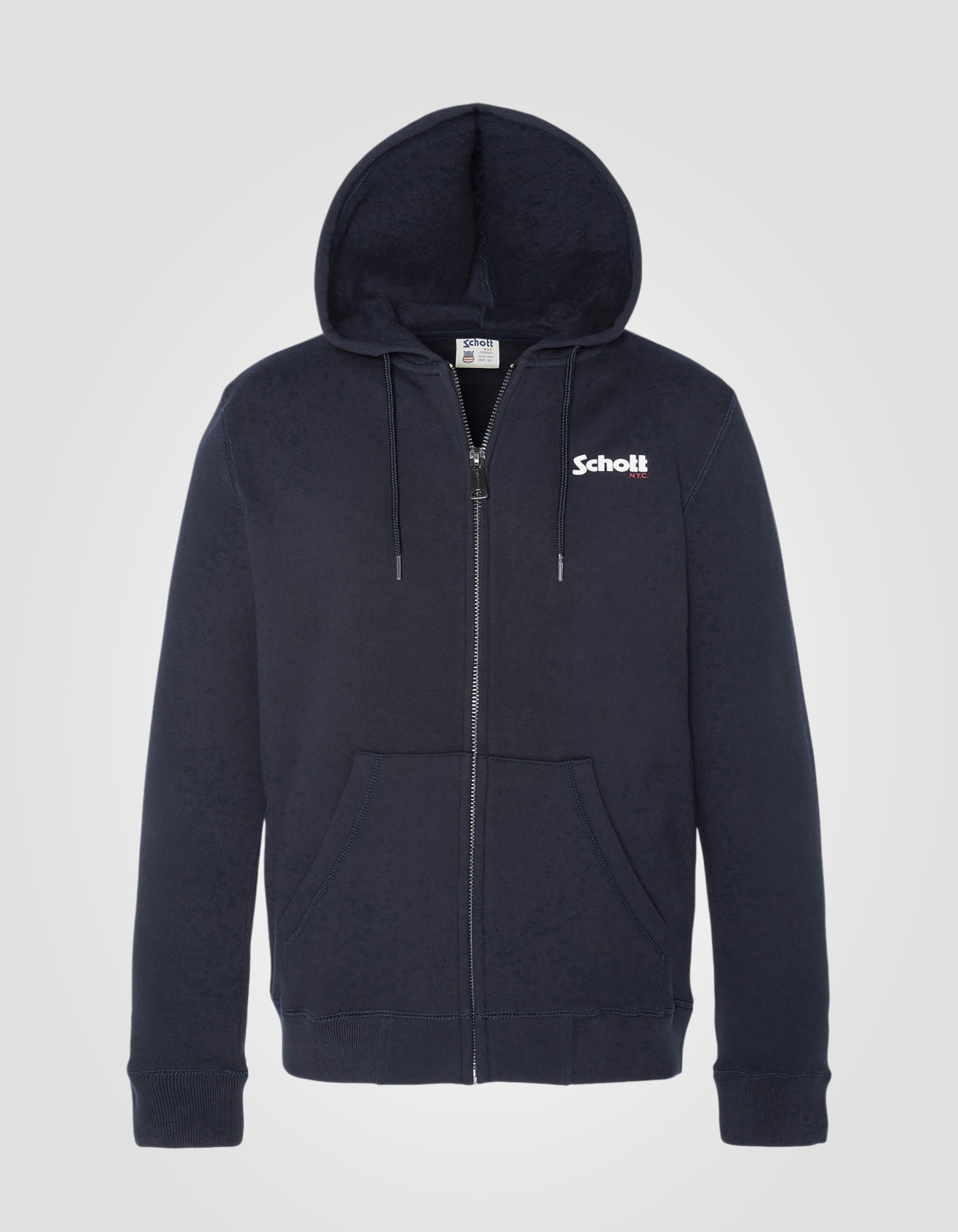 Navy blue zipped sweatshirt, large swzipgt Schott NYC®