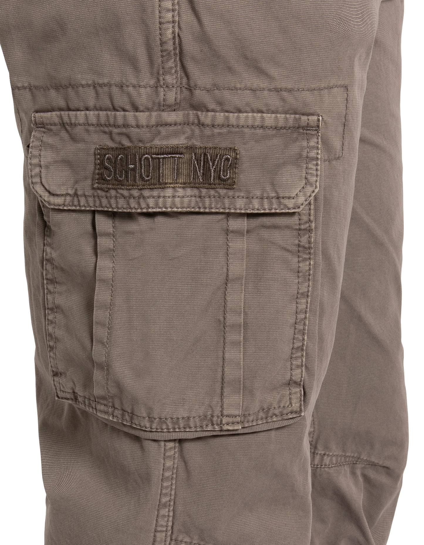 Khakifarbene Cargohose mit mehreren Taschen