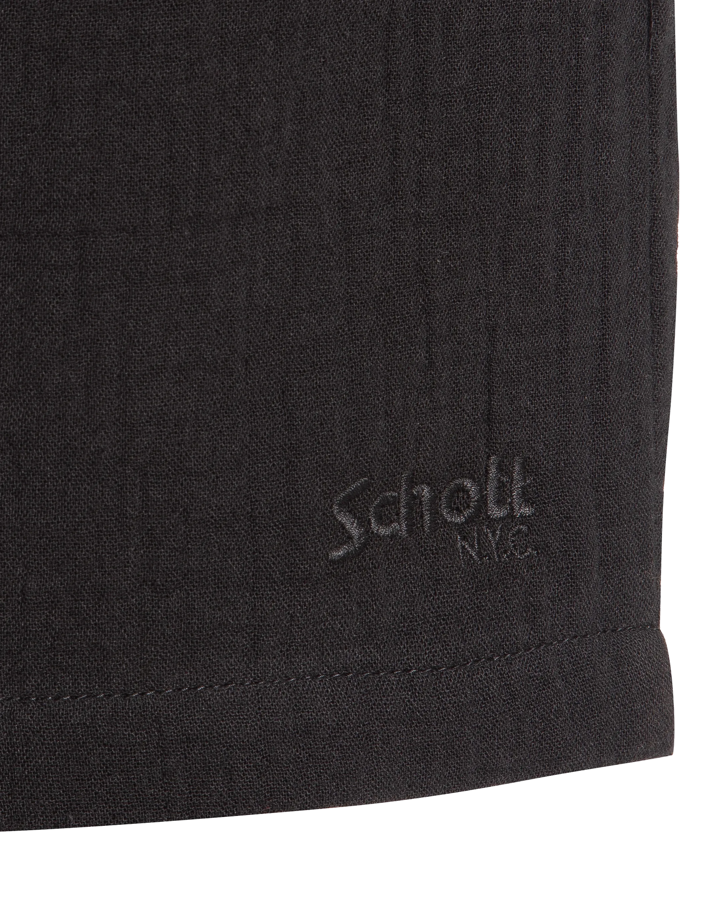 Shorts in garza di cotone nero