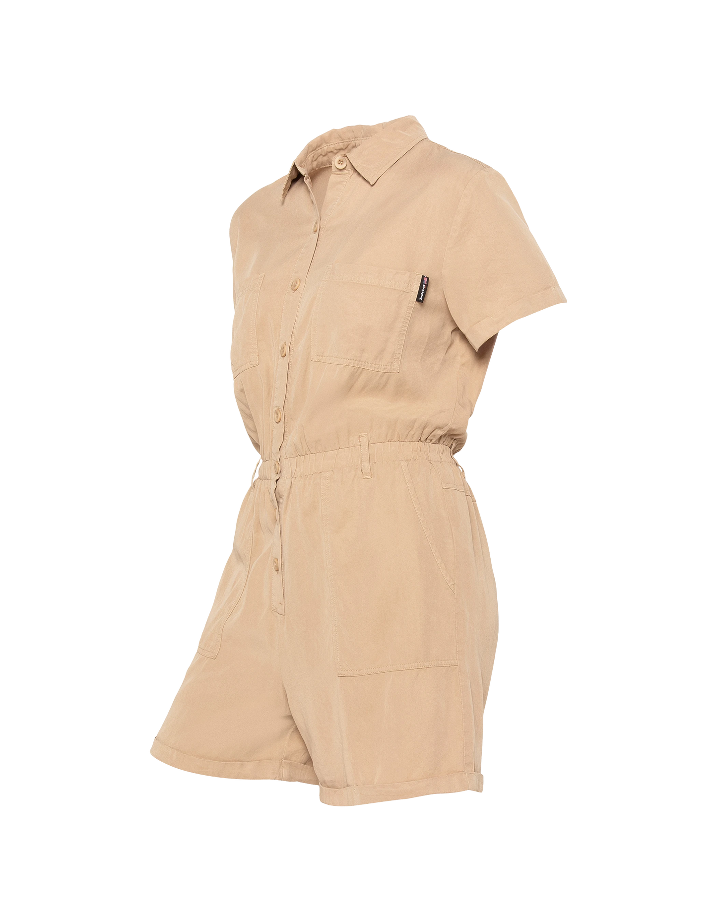 Combishort manches courtes légère beige en Tencel