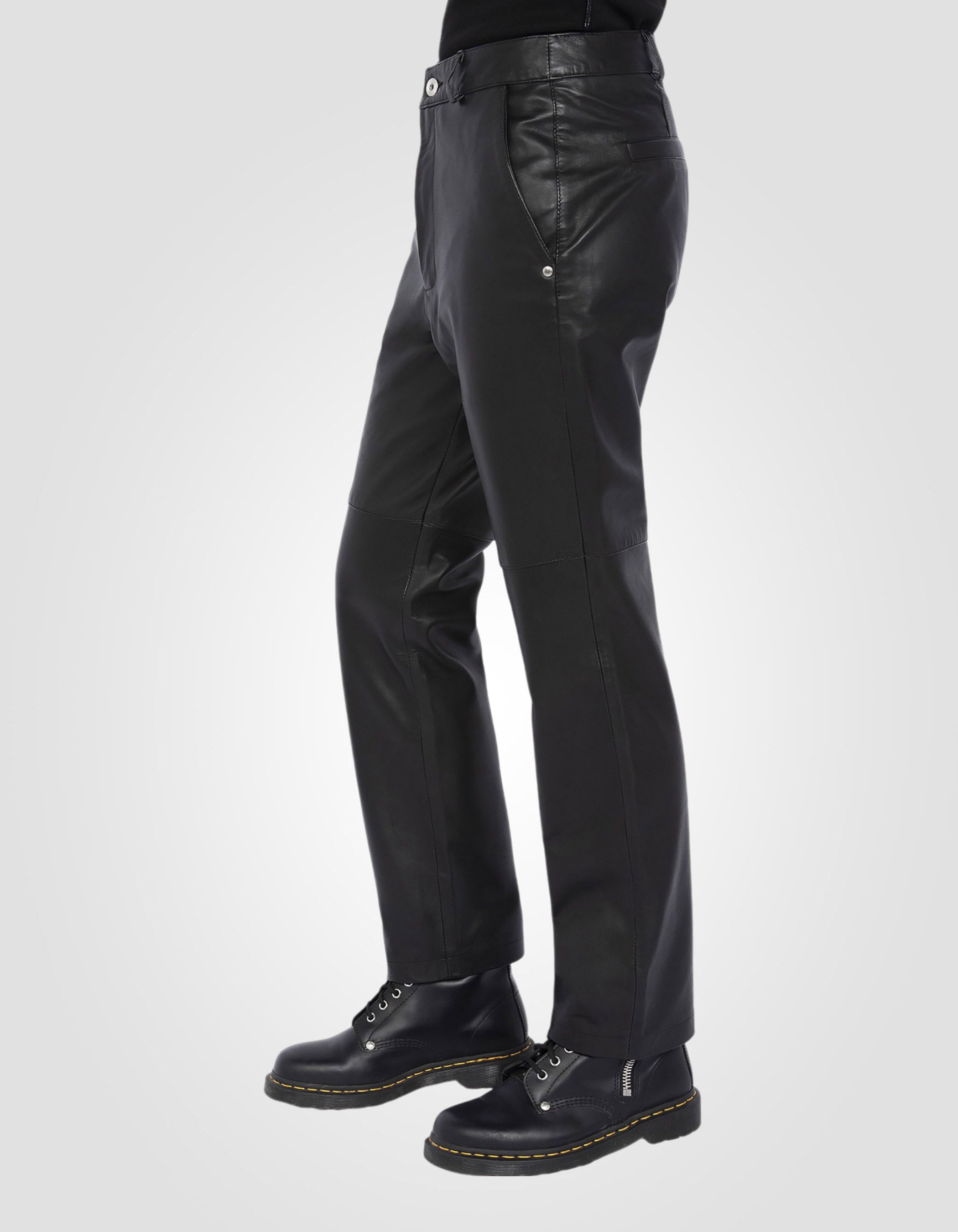 Leder -Schwarz -Hose Trmeyl70W Schott NYC® - Main Image