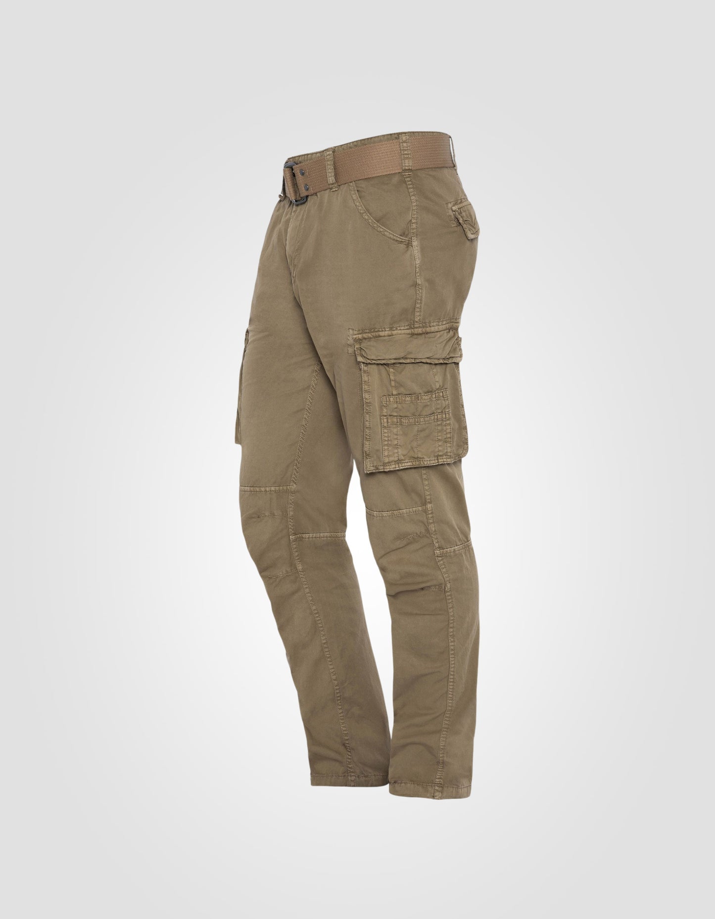 Multipoche -Beige Slim Cargo Hosen
