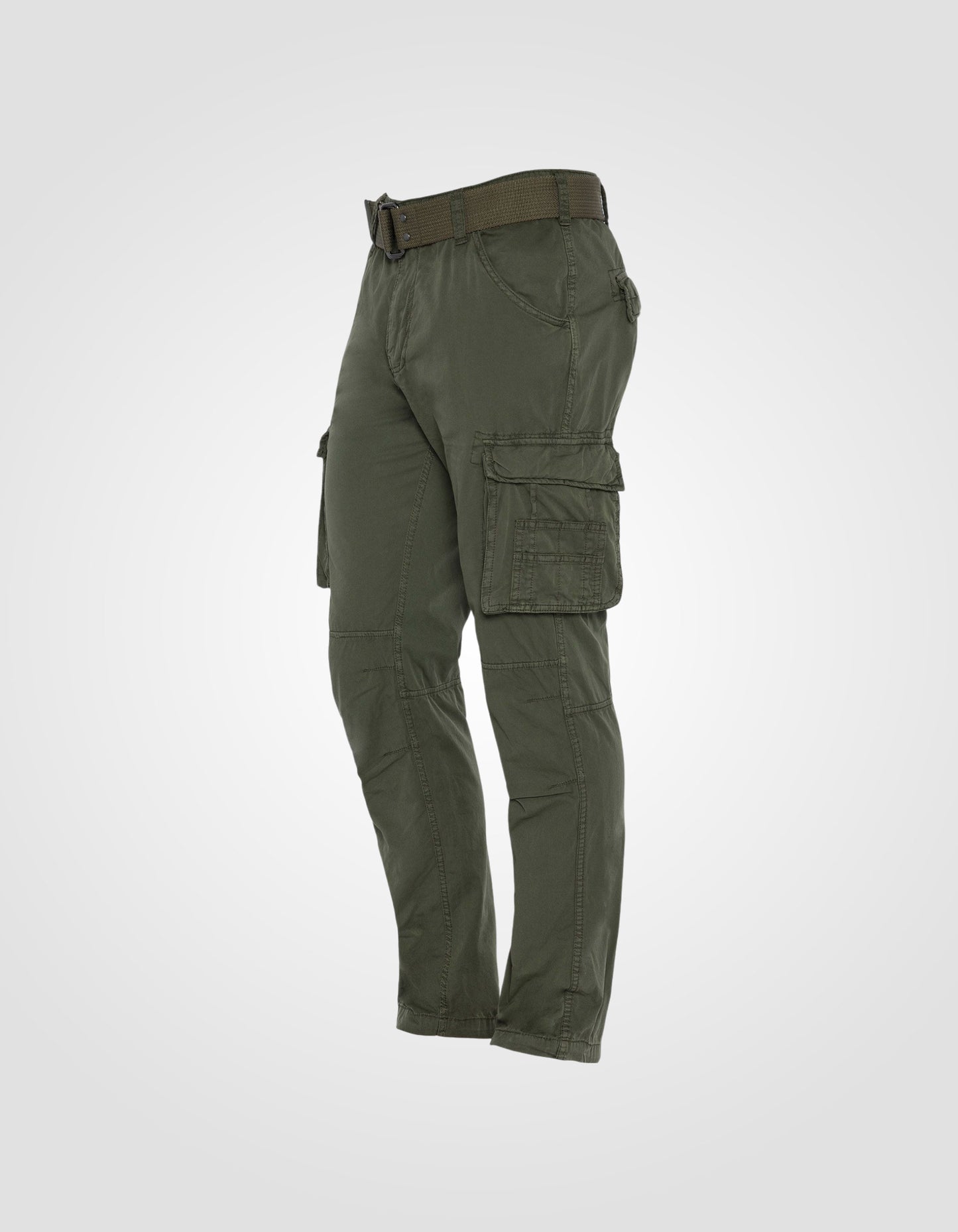 Multipoche -Olive Slim Cargo Hosen