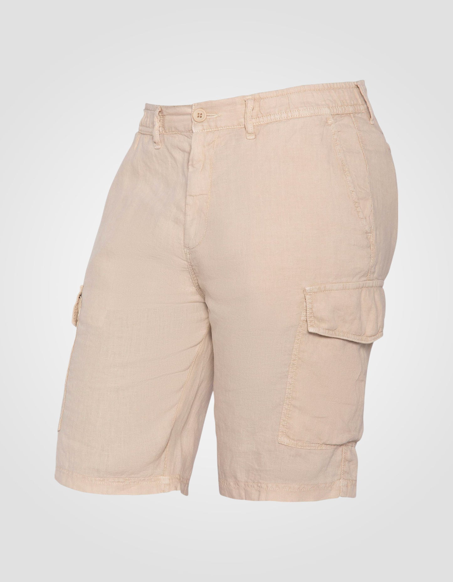 Short cargo naturel en lin