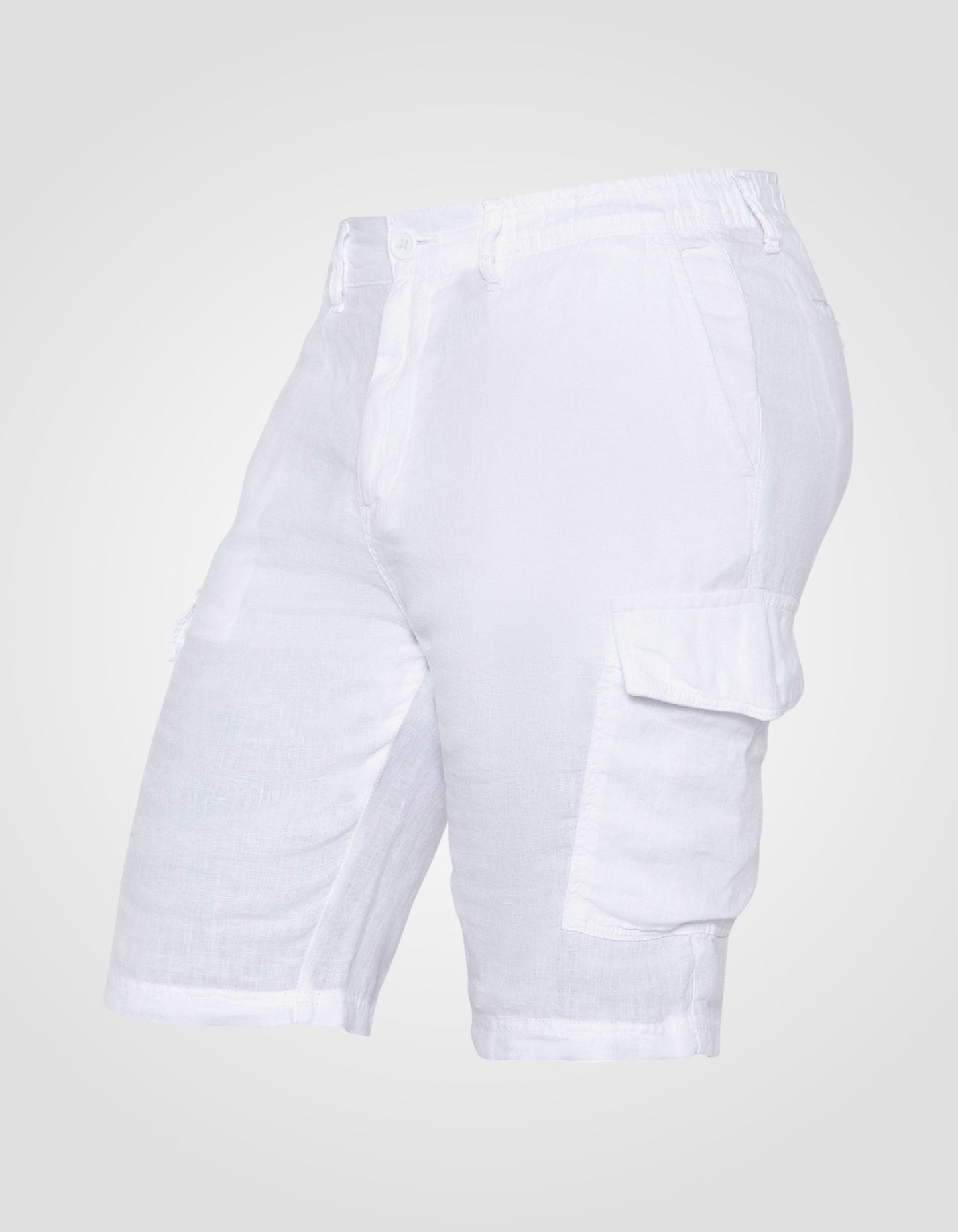 Short cargo blanc en lin
