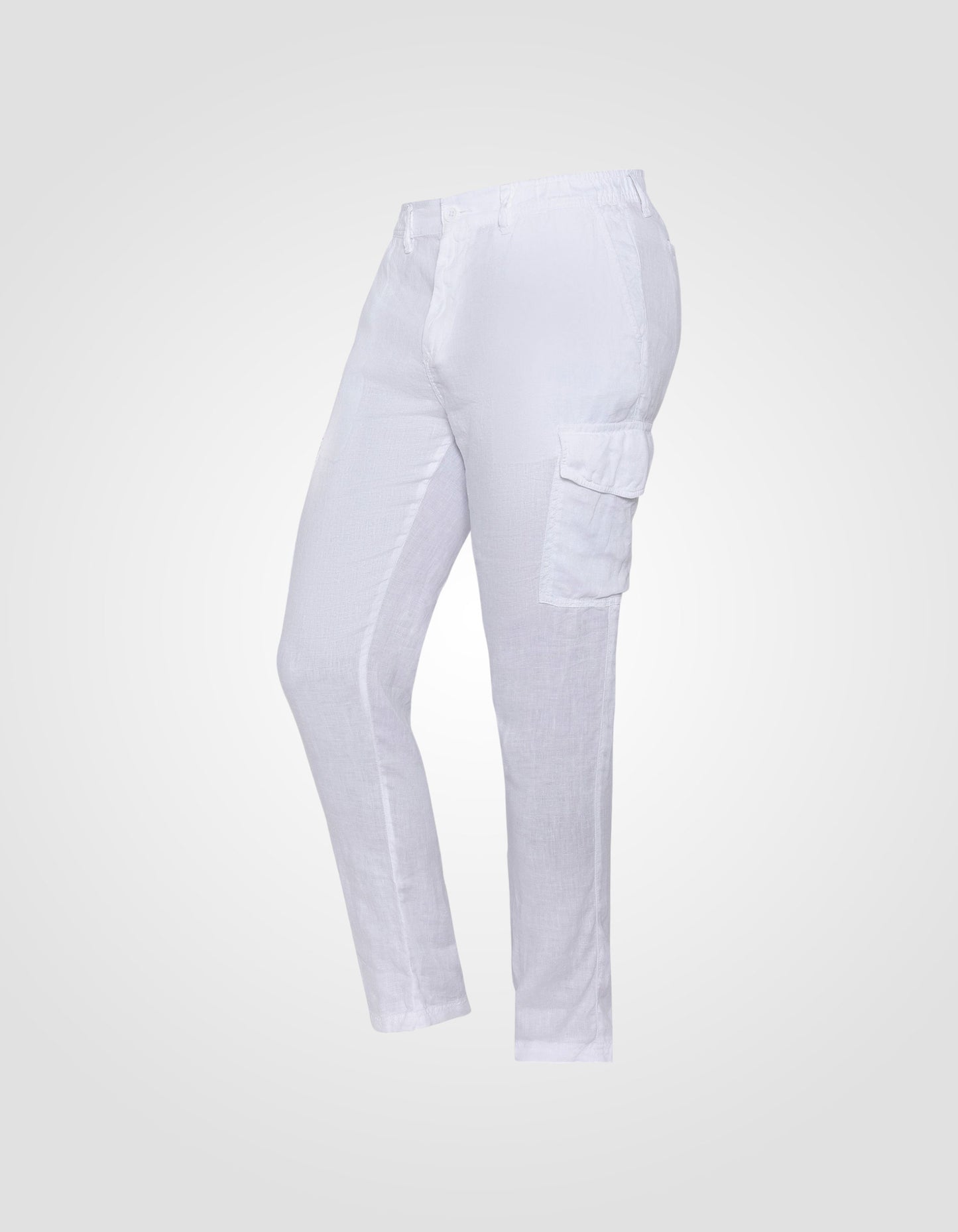 Pantalon cargo blanc en lin