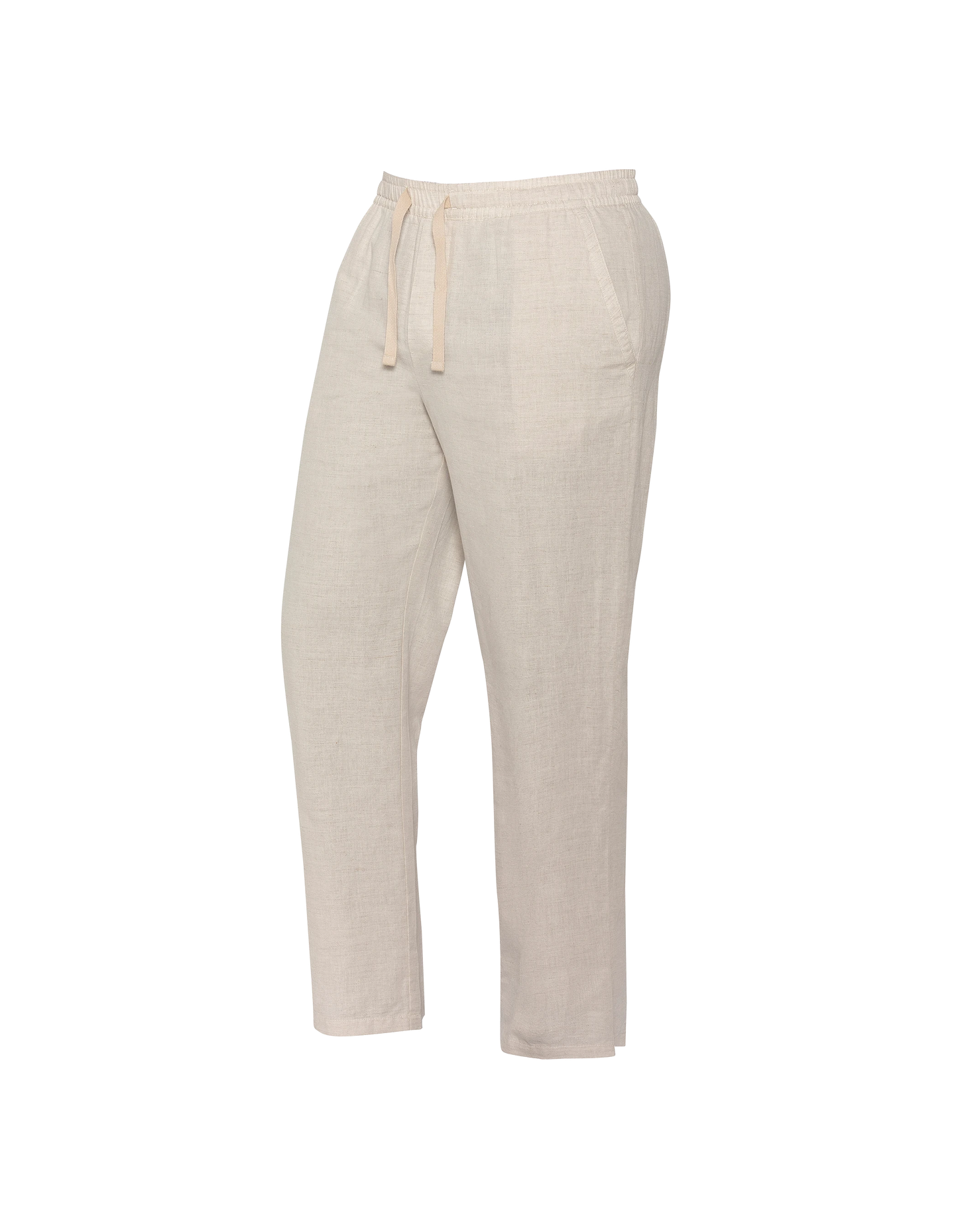 Beigefarbene Hose aus Leinenmischung