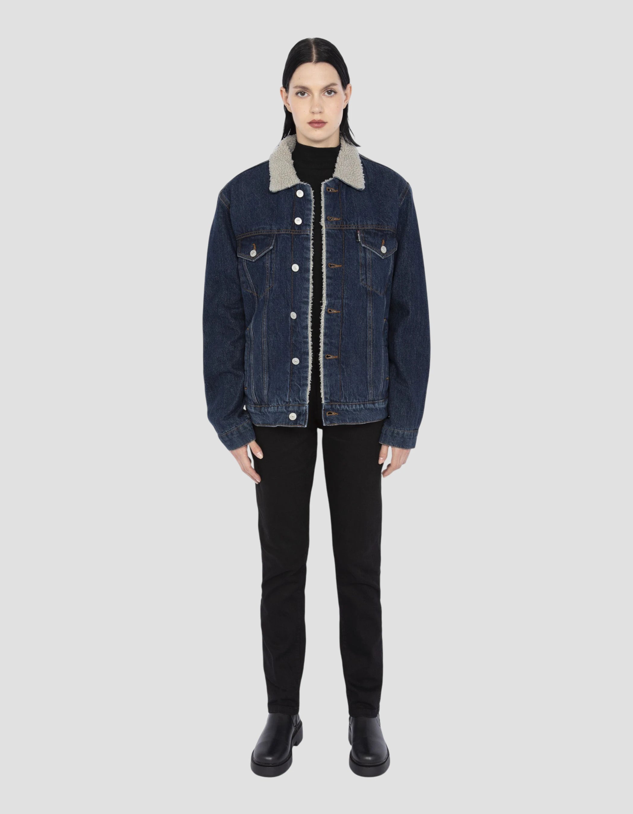 Blue Trucker jacket Trucksherpaw Schott NYC® - Main Image