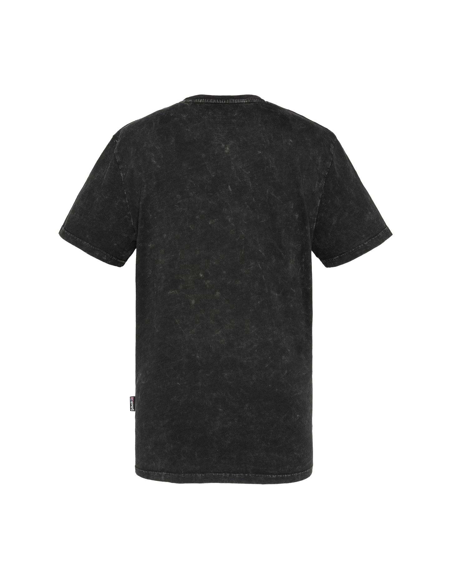 T-shirt biker noir délavé, effet flammé