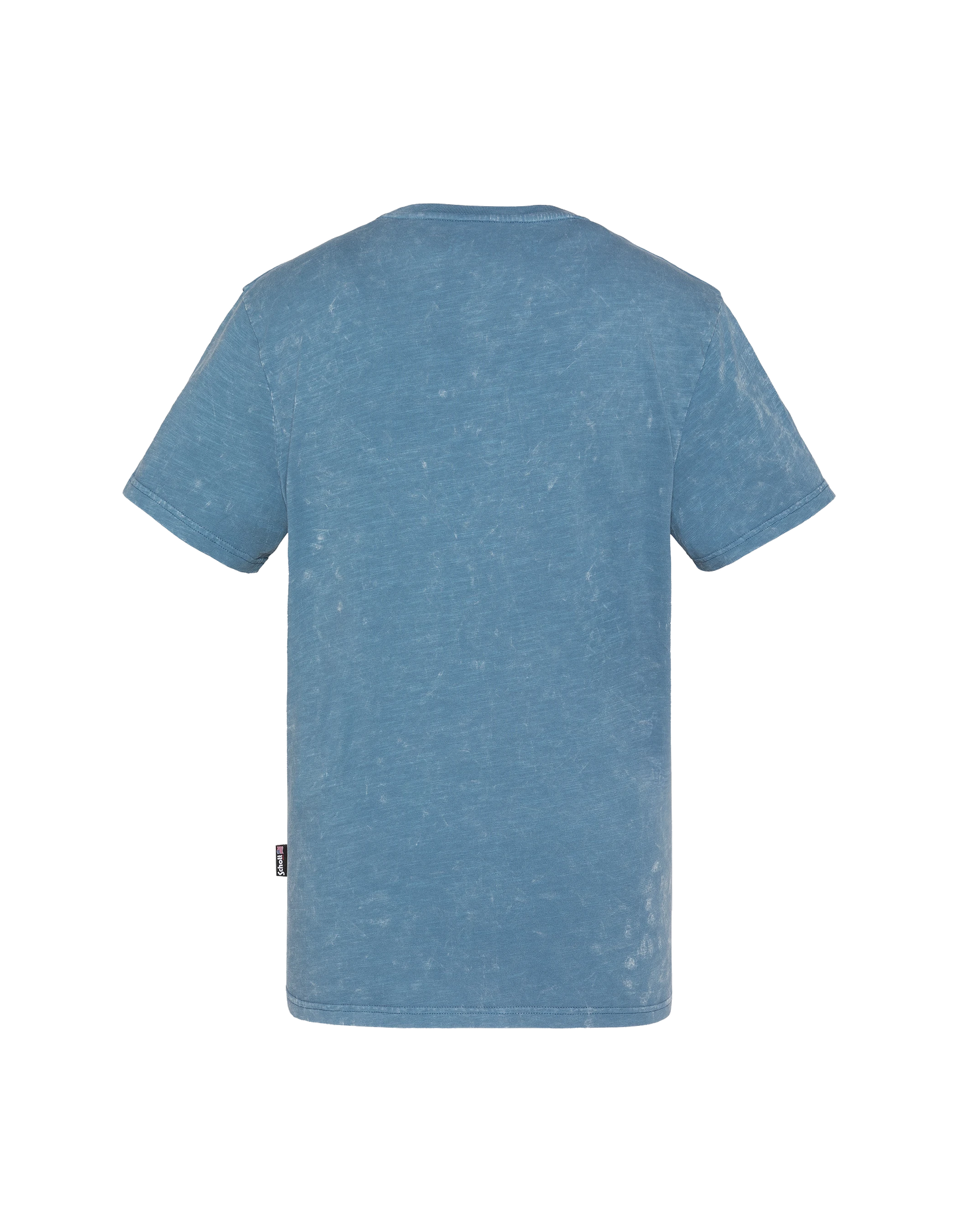 T-shirt biker bleu, effet flammé
