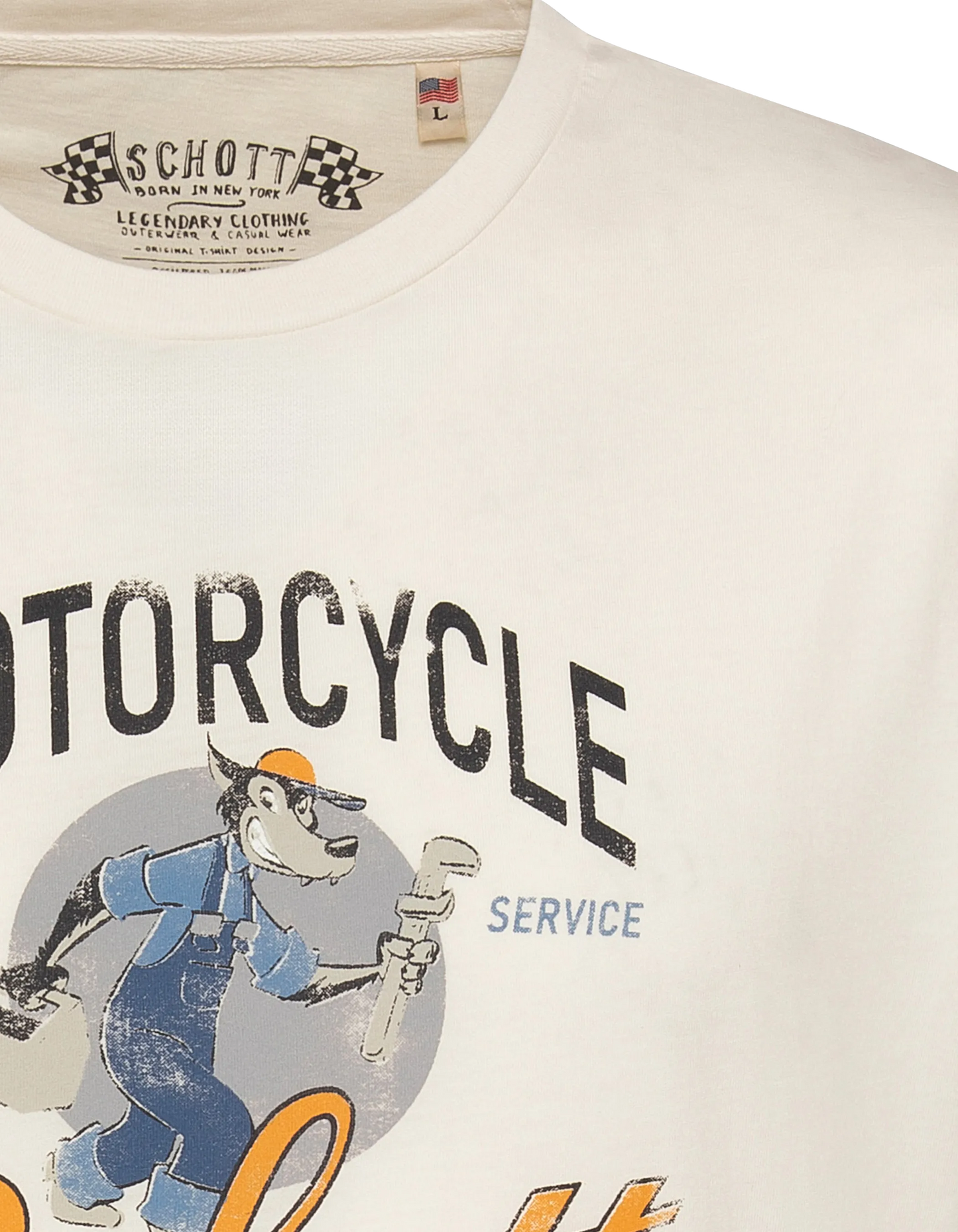 T-shirt biker cartoon blanc