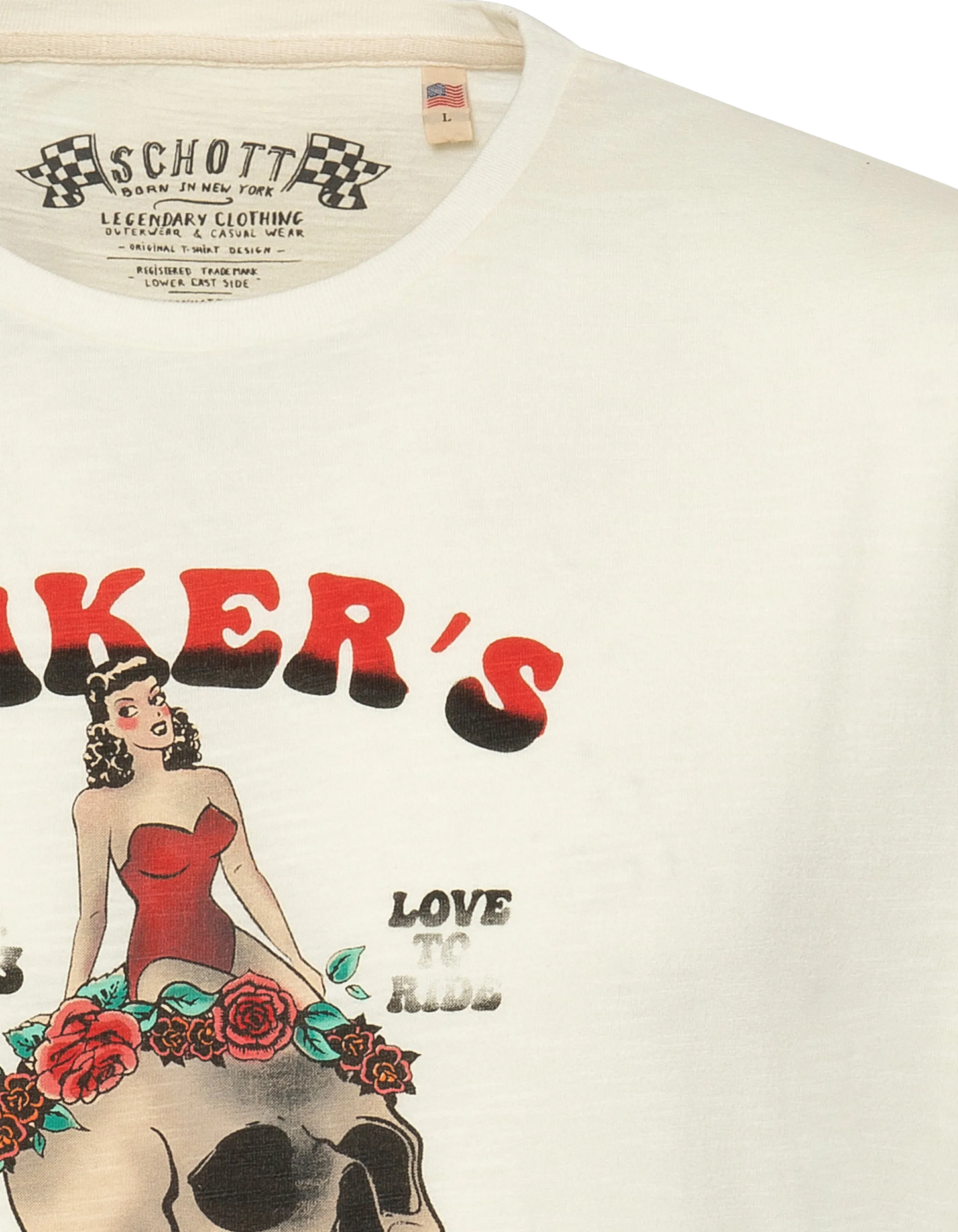 T-shirt pin-up di motociclisti bianchi