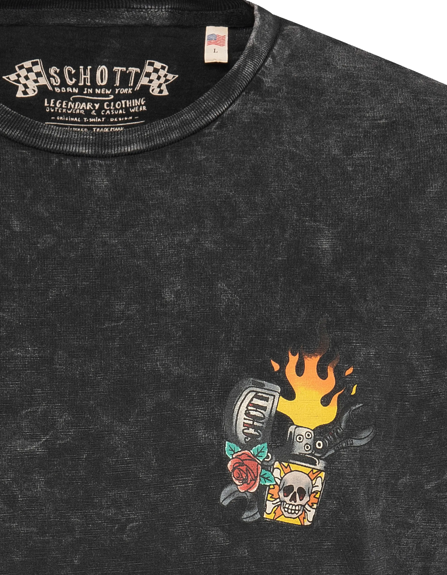 T-shirt in motociclista nera flasita