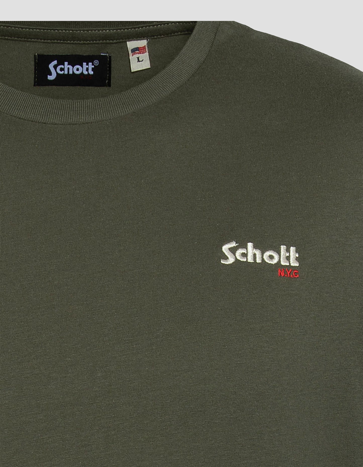 Khaki bestickte T-Shirt