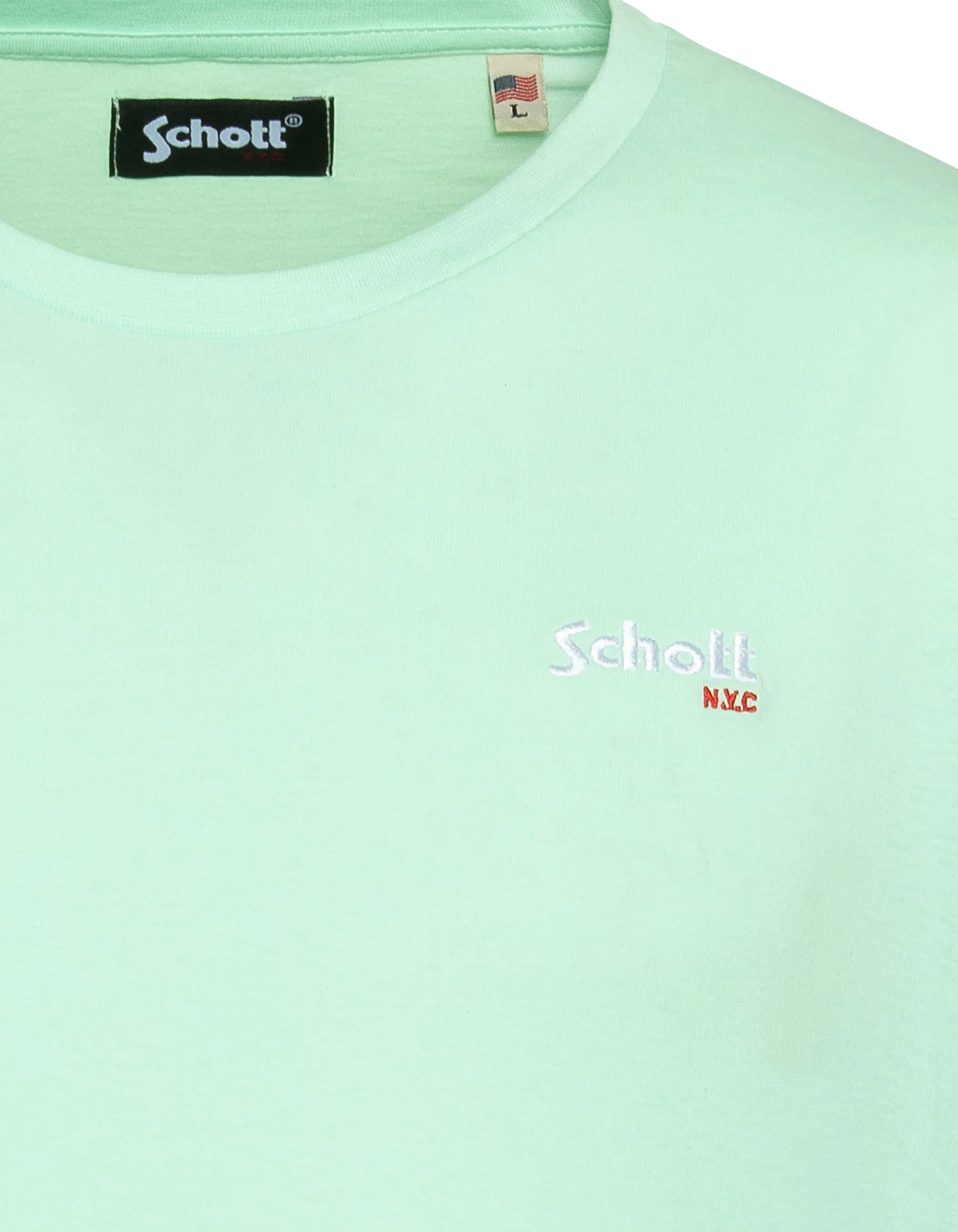 Pastellgrünes besticktes T-Shirt