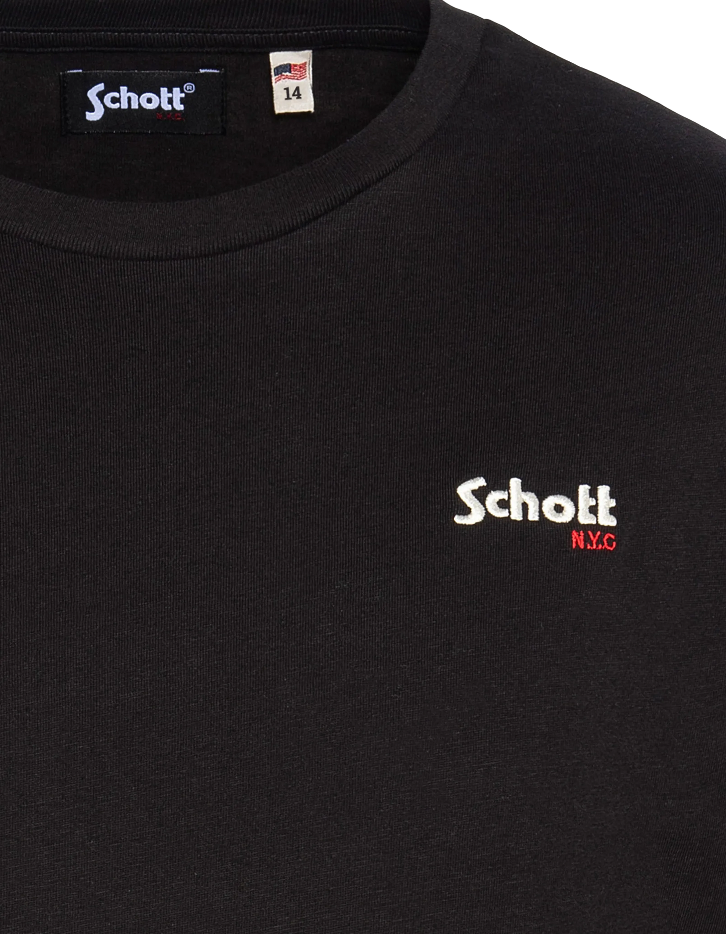 Kinder gesticktes schwarzes T-Shirt