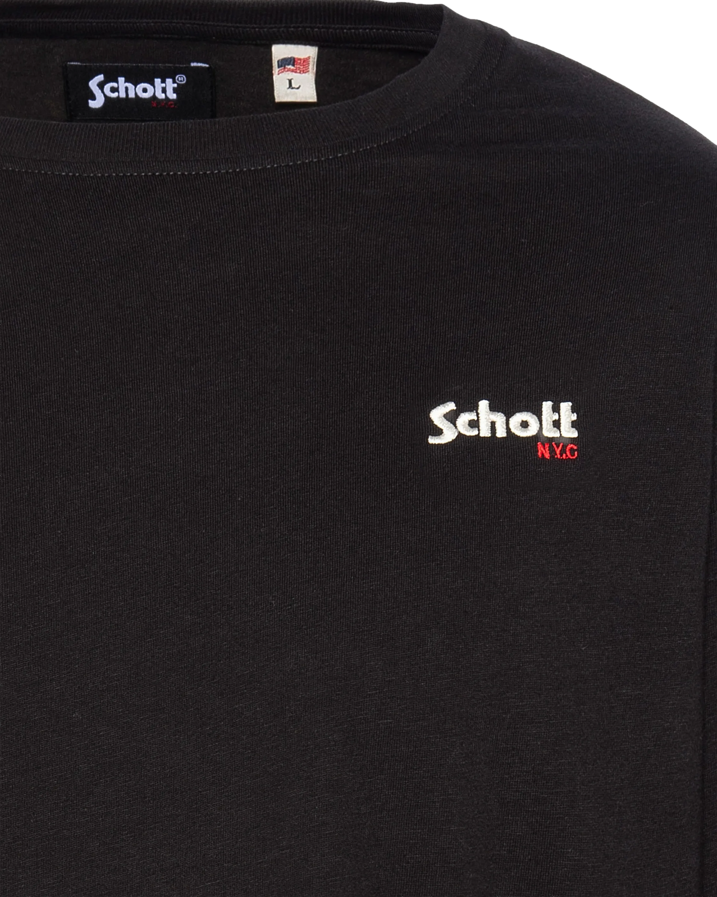 T-shirt noir à manches longues brodé