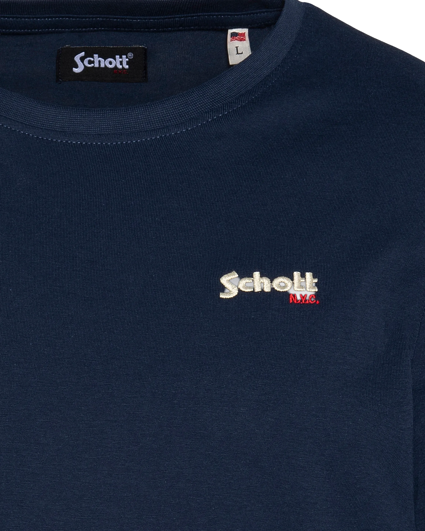 T-shirt bleu marine à manches longues brodé