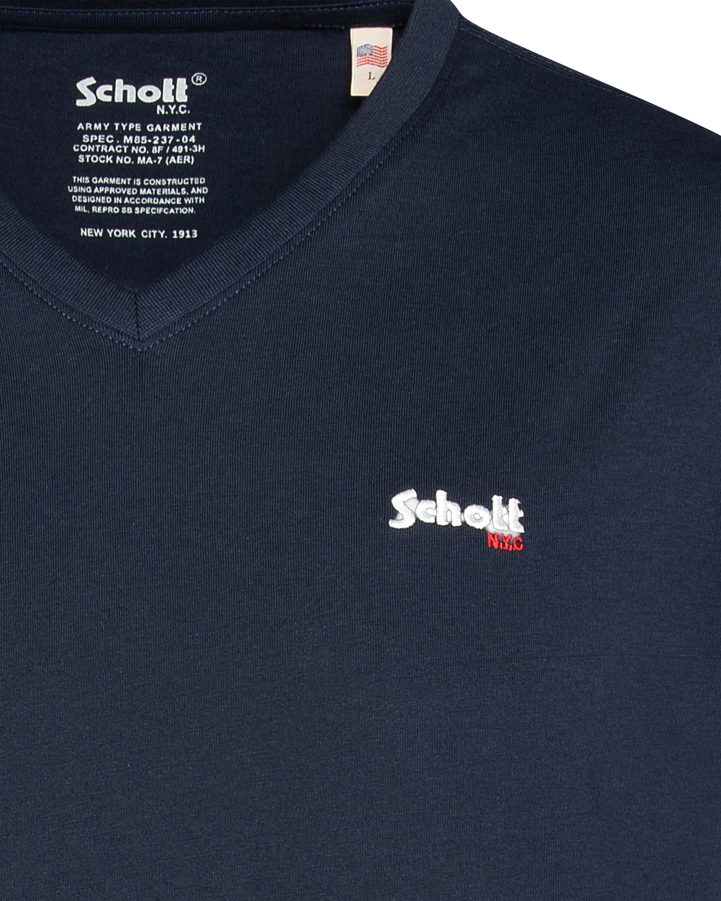 T-shirt col V bleu marine